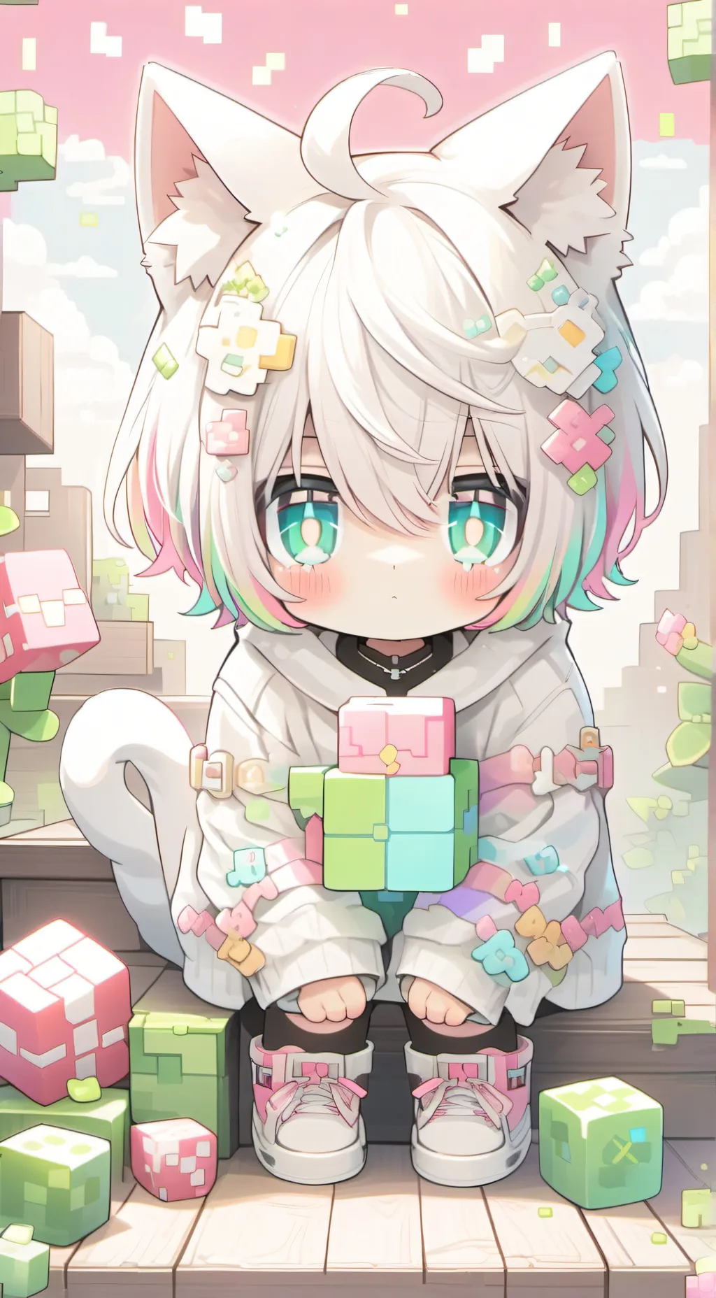 ai character: Pixel Purr background