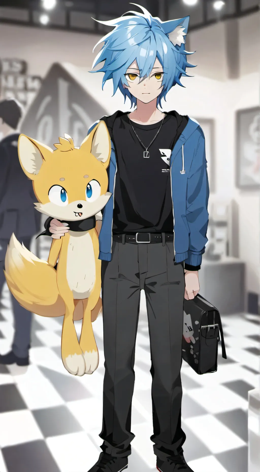 ai character: Sonic Japan background