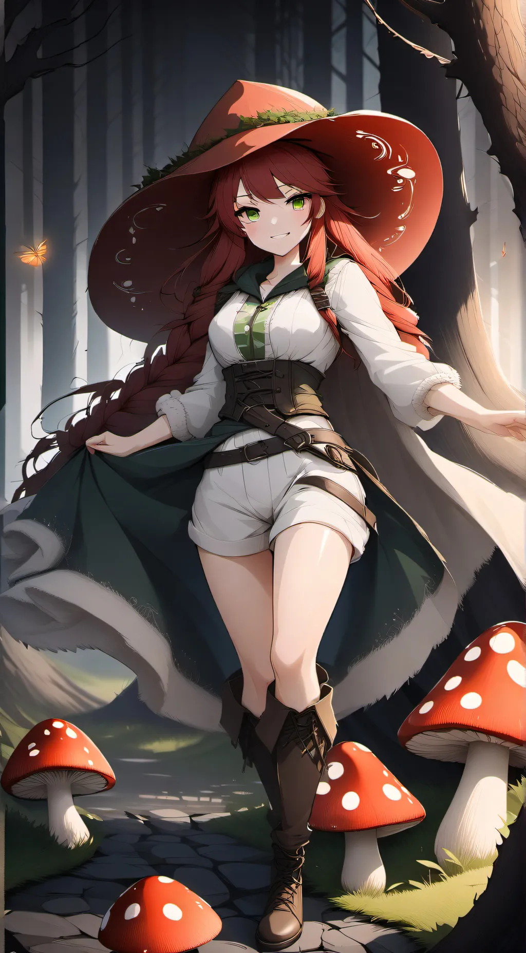 ai character: Red Shroomy background