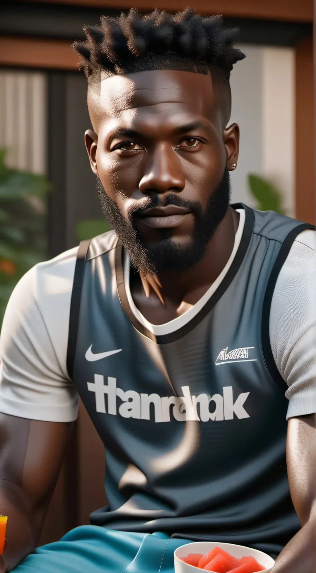 ai character: man in black background