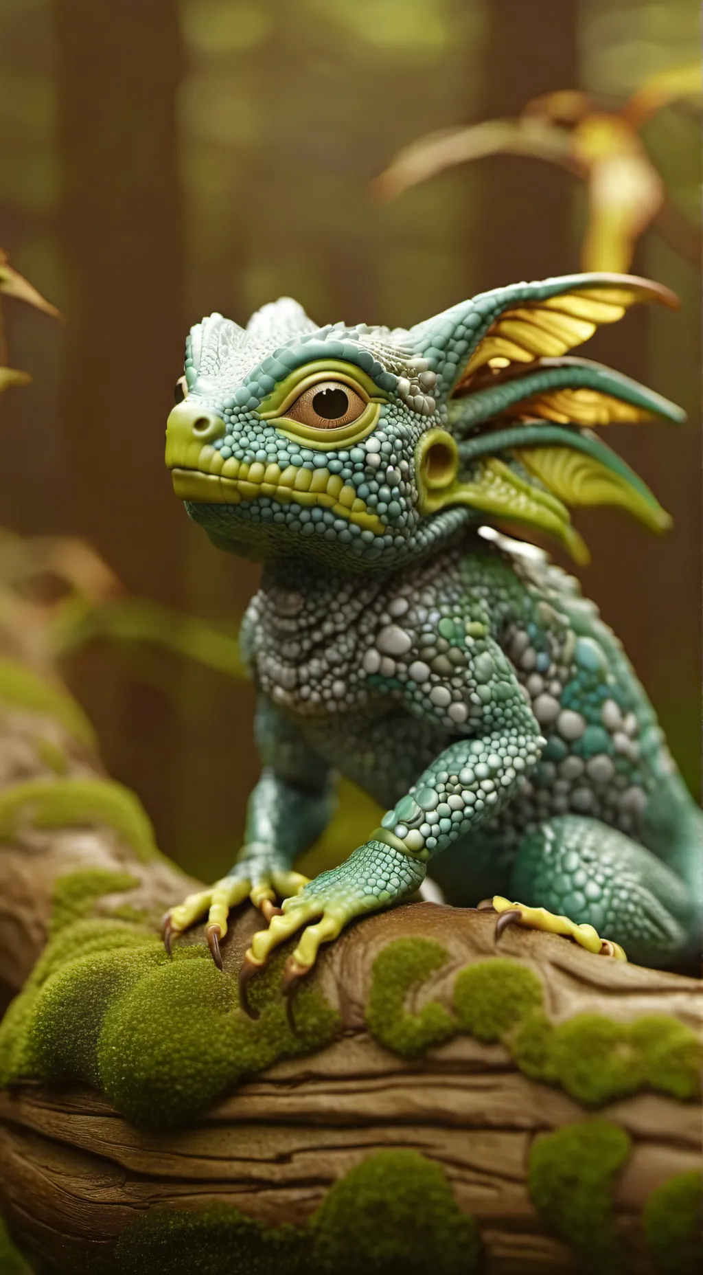 ai character: Camaleon raro background