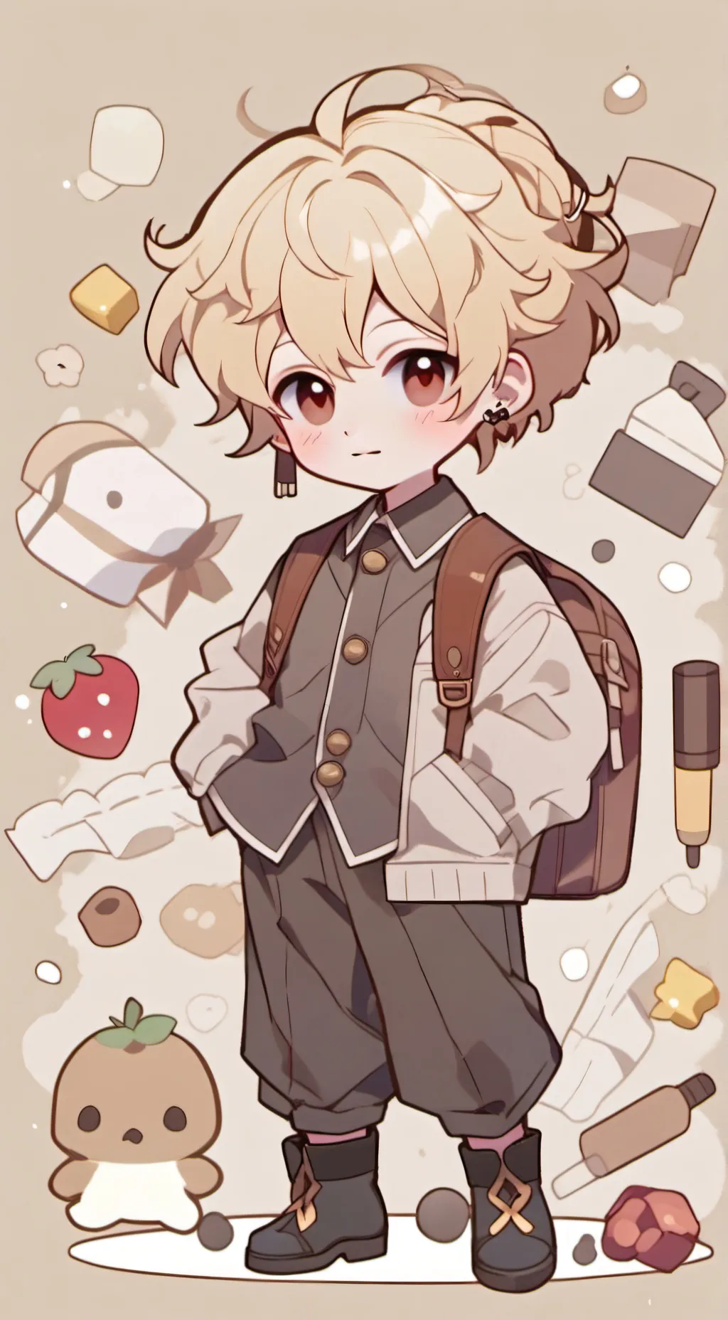 ai character: Félix bébé  background