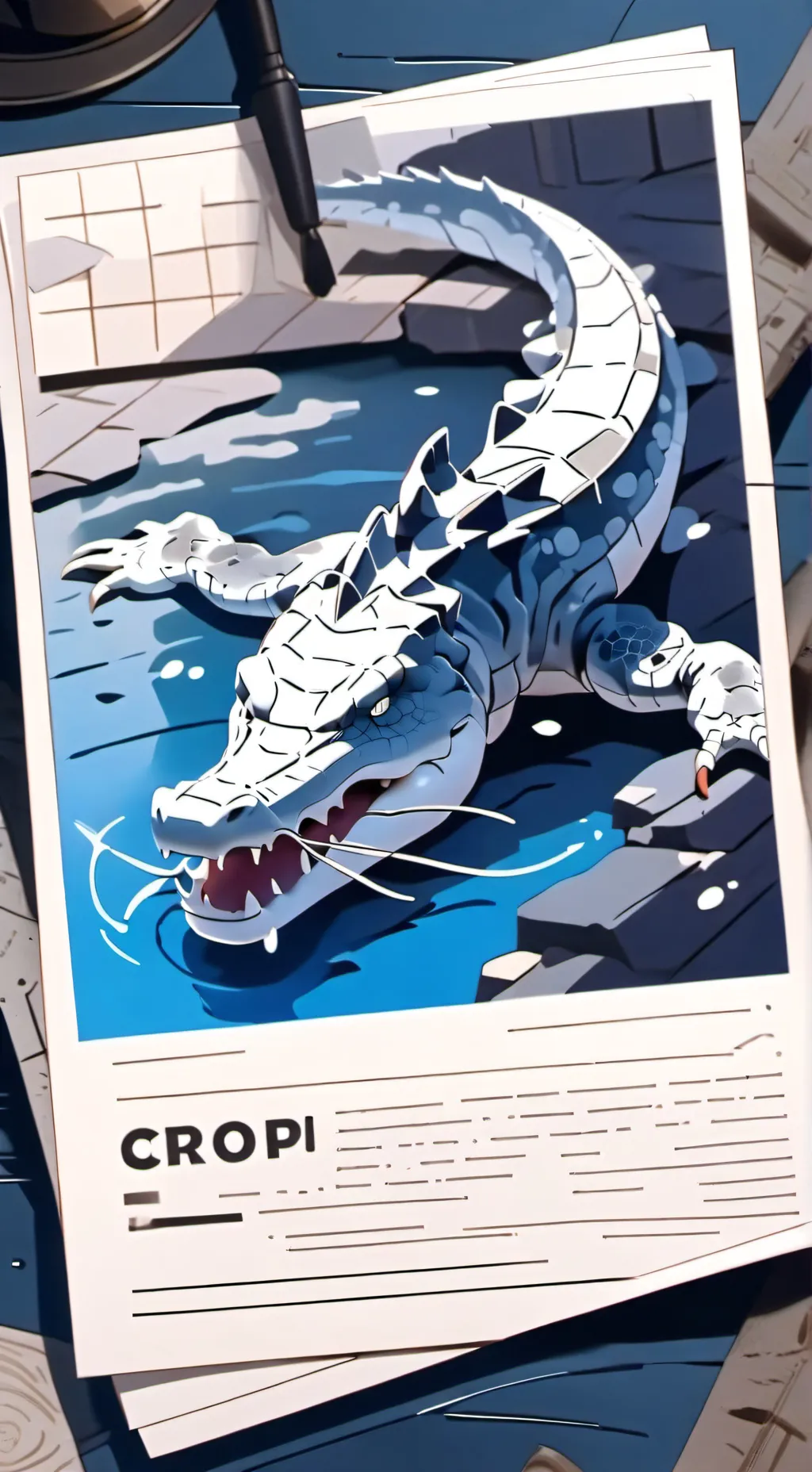 ai character: crocodilo 🤍 épico background