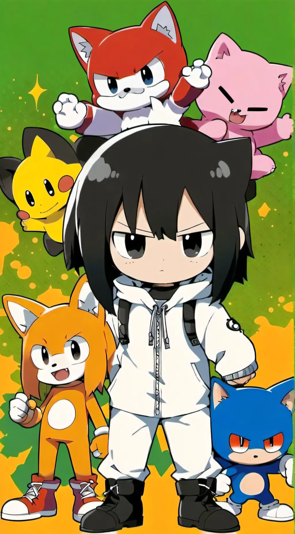 ai character:  juego botella  background
