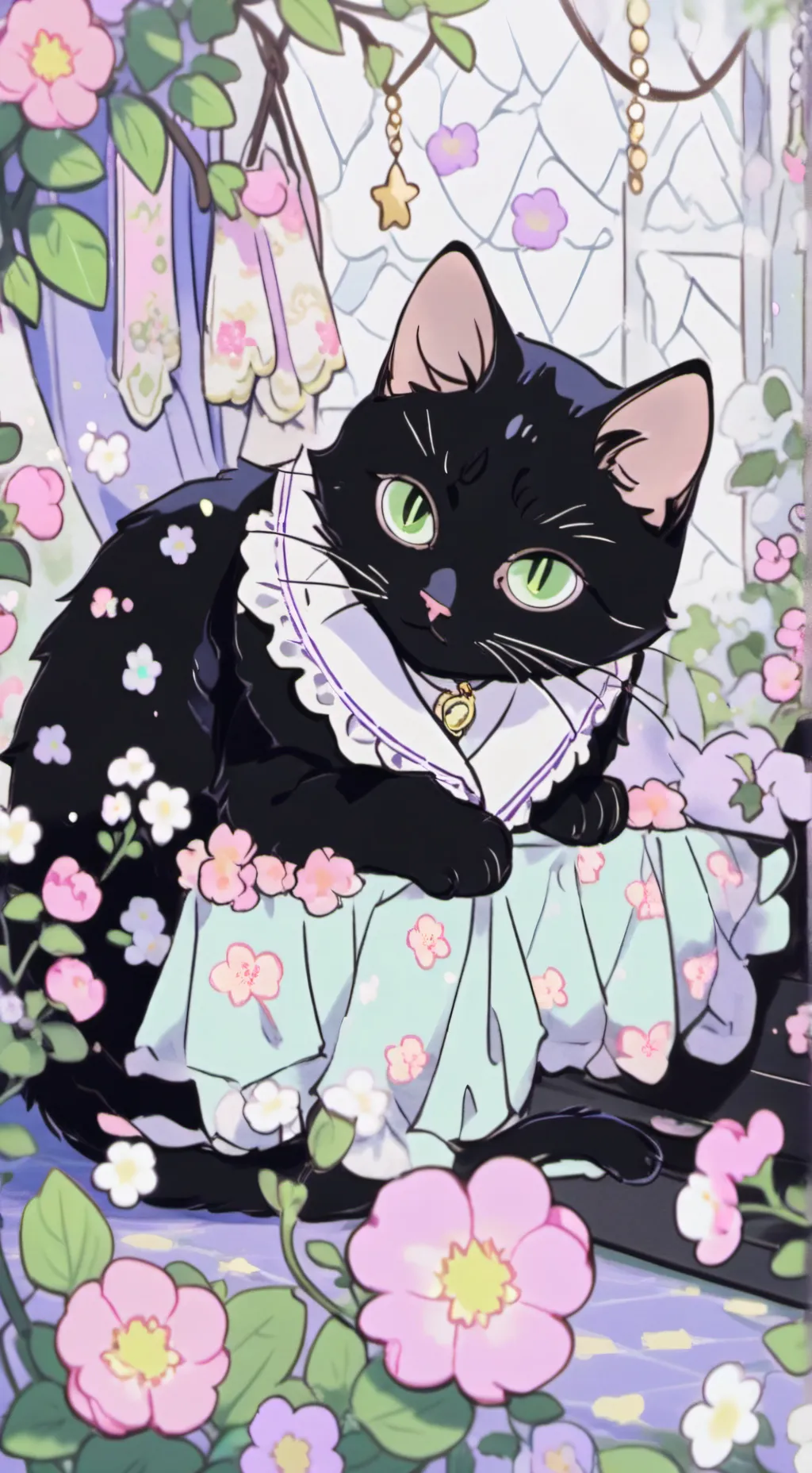 ai character: jjk black cat background