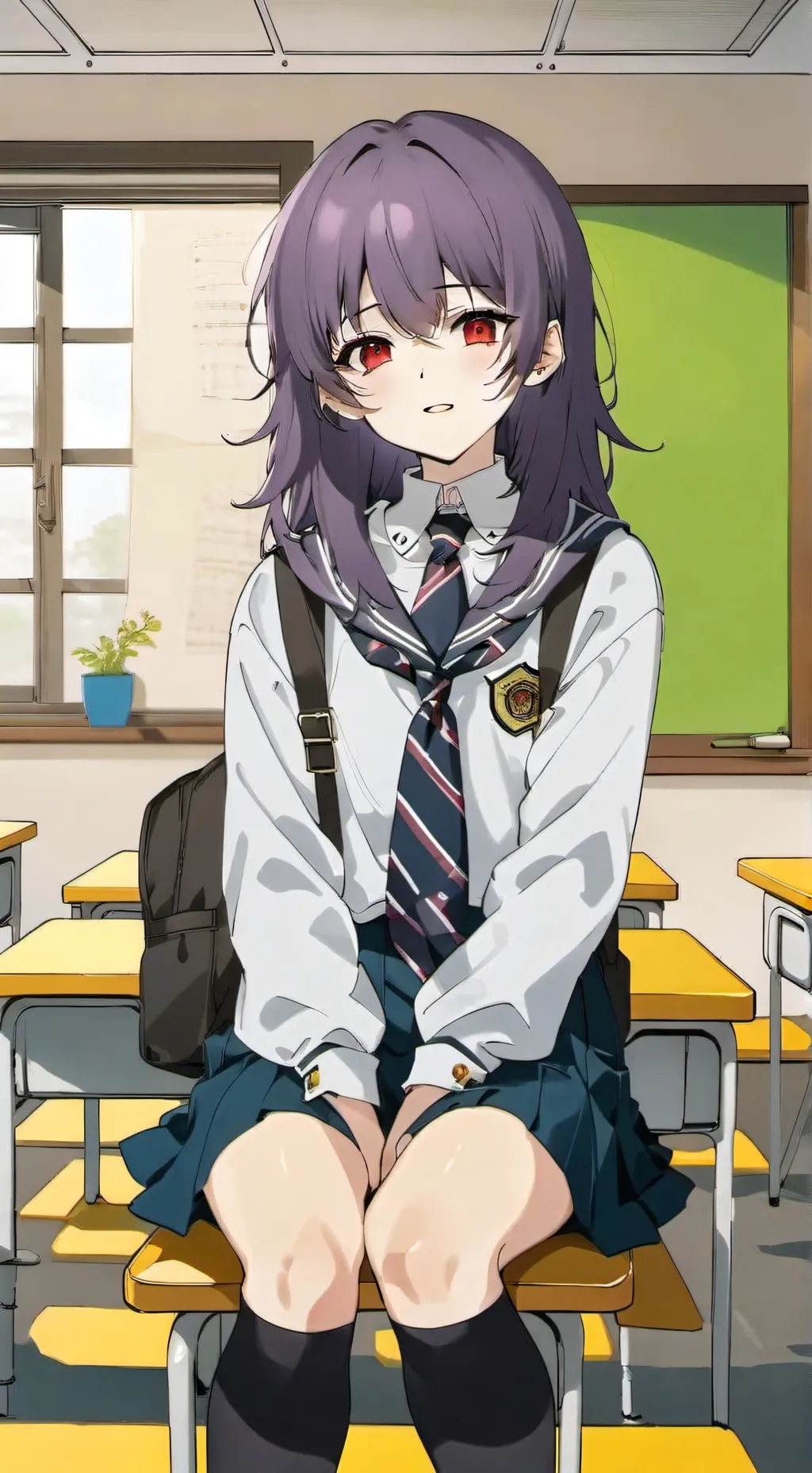 ai character: Violet background