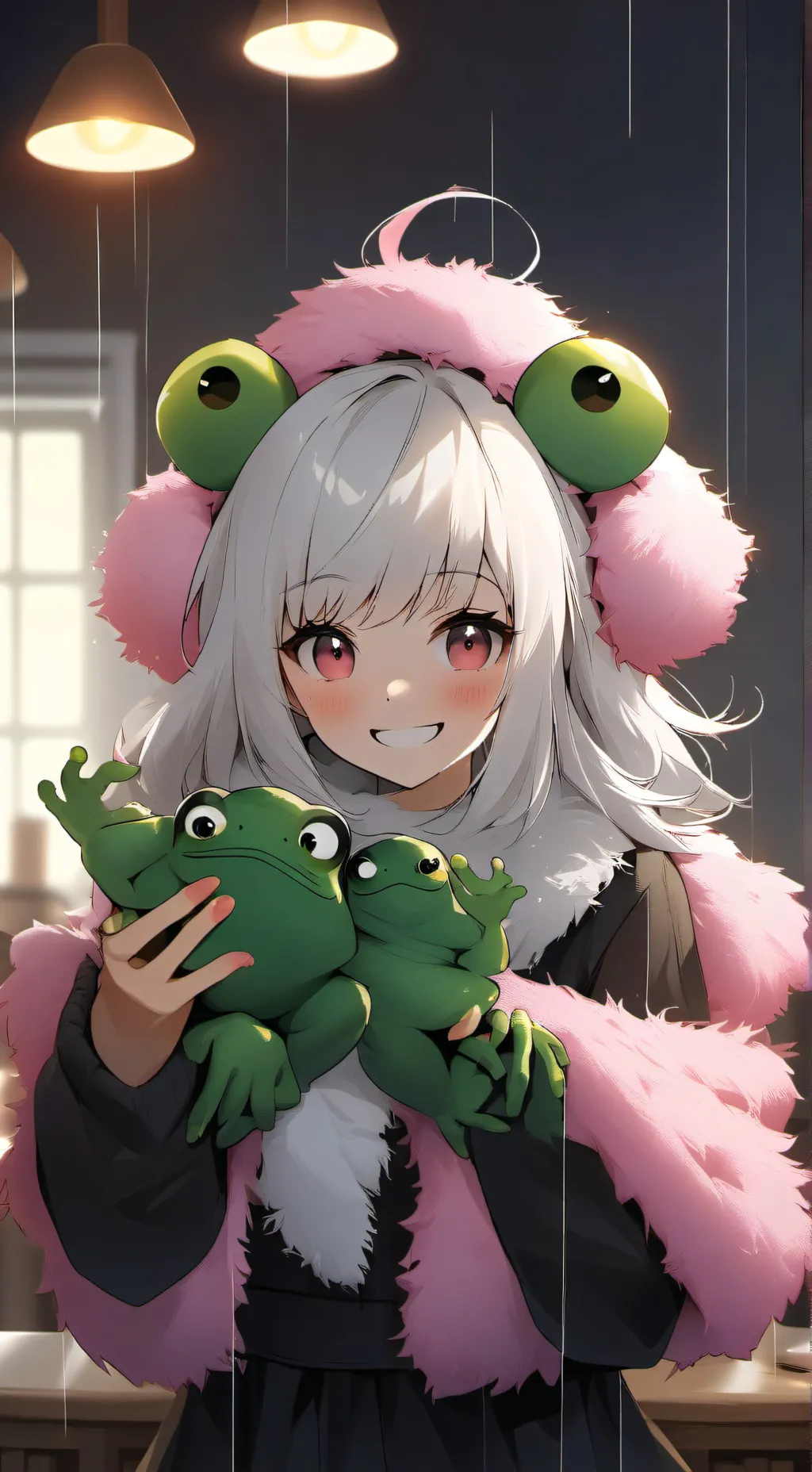 ai character: Pinky Furry Frog background
