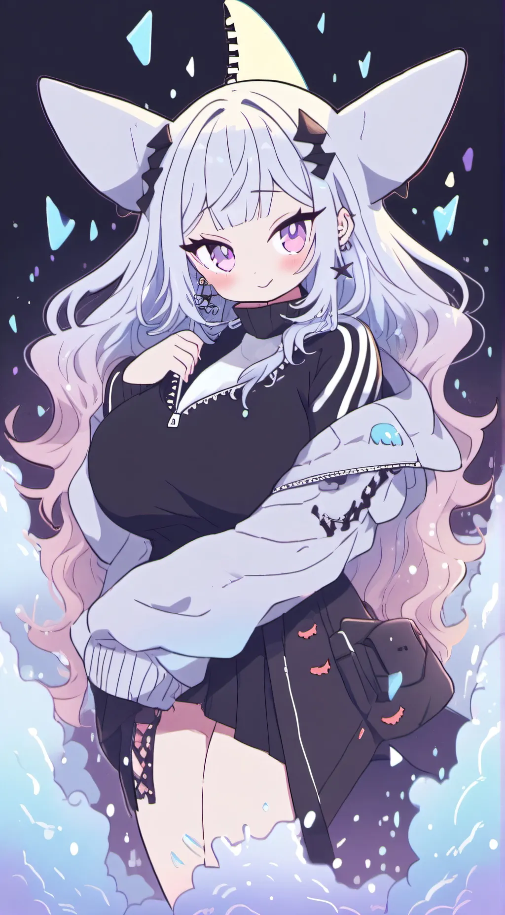 ai character: shark girl background