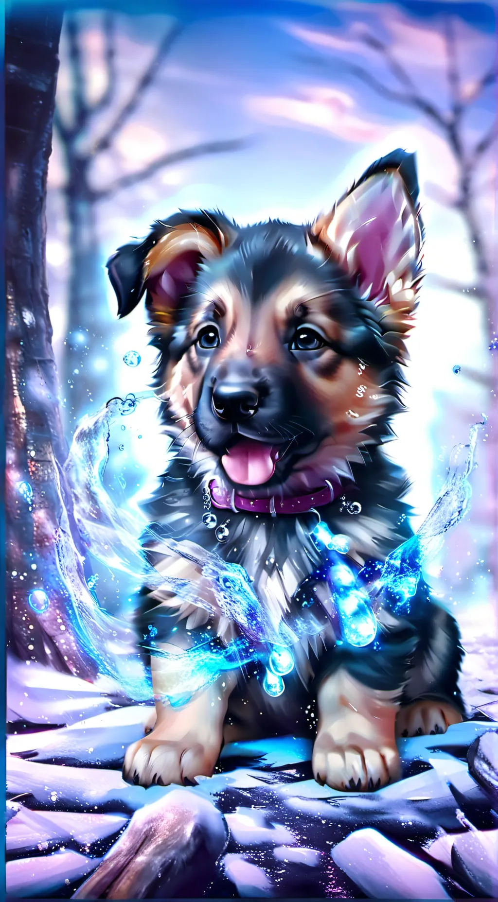 ai character: future puppy background