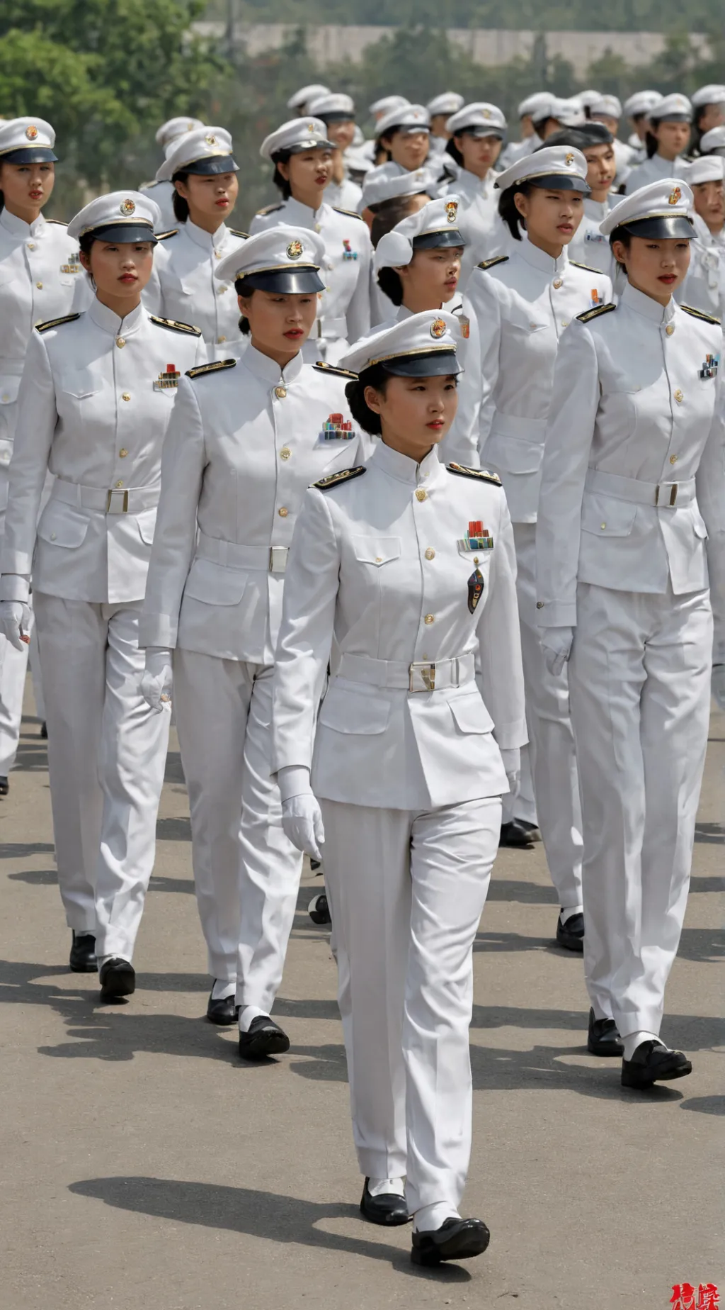ai character: china female navy  background