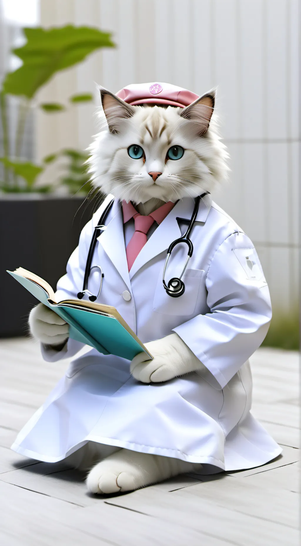 ai character: cat hospital :3 background