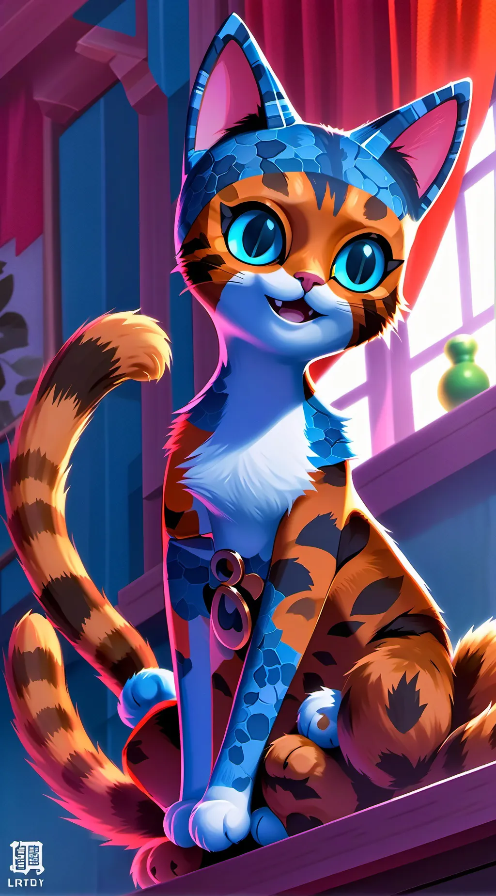 ai character: Sunlit Tortie Furr background