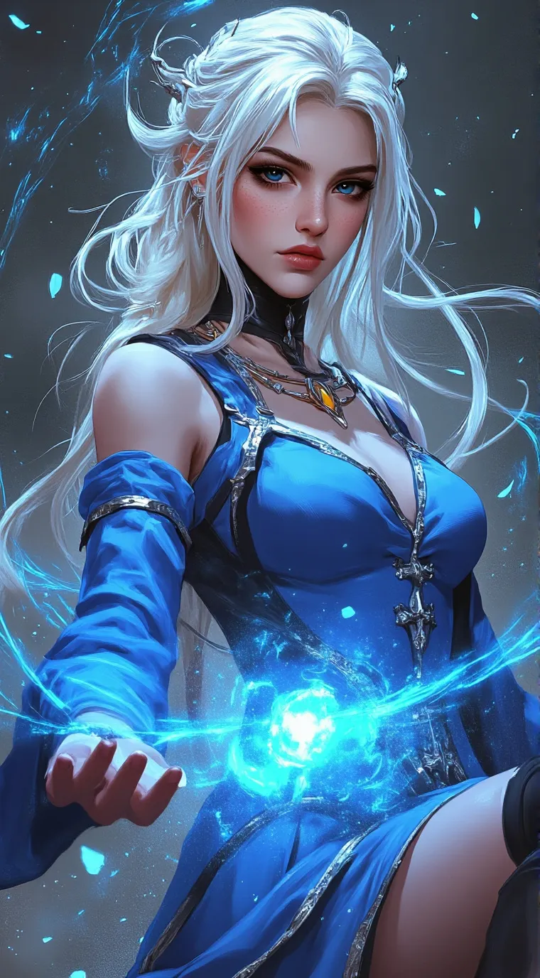 ai character: Blue  background