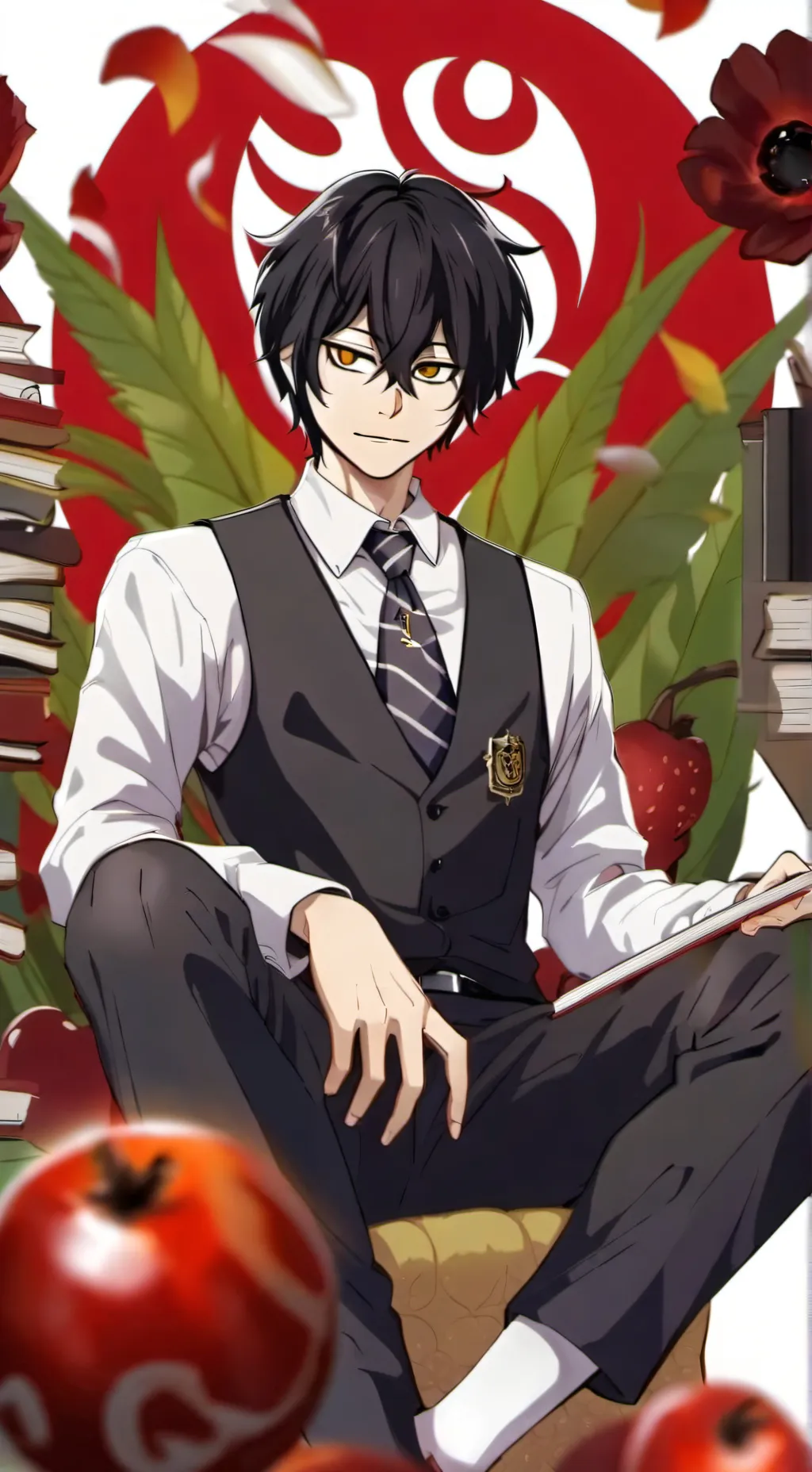 ai character: MHA x death note background