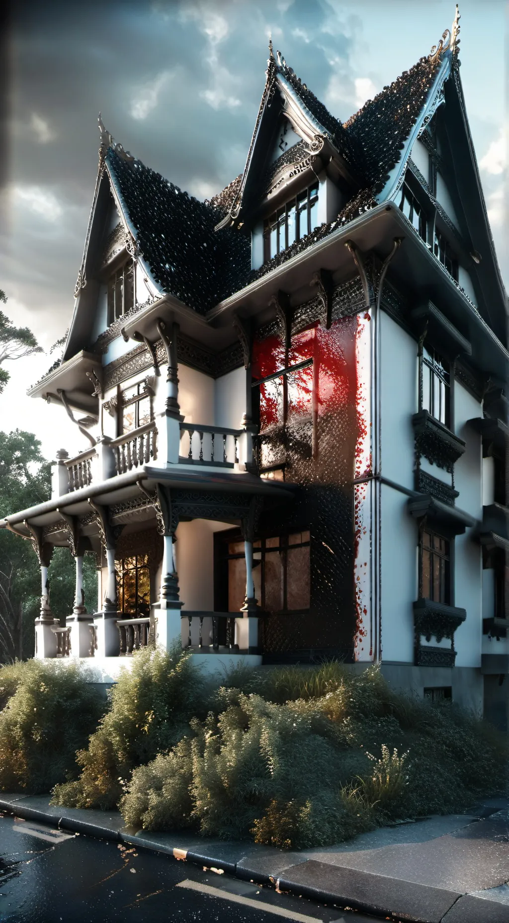 ai character: creepasta house  background