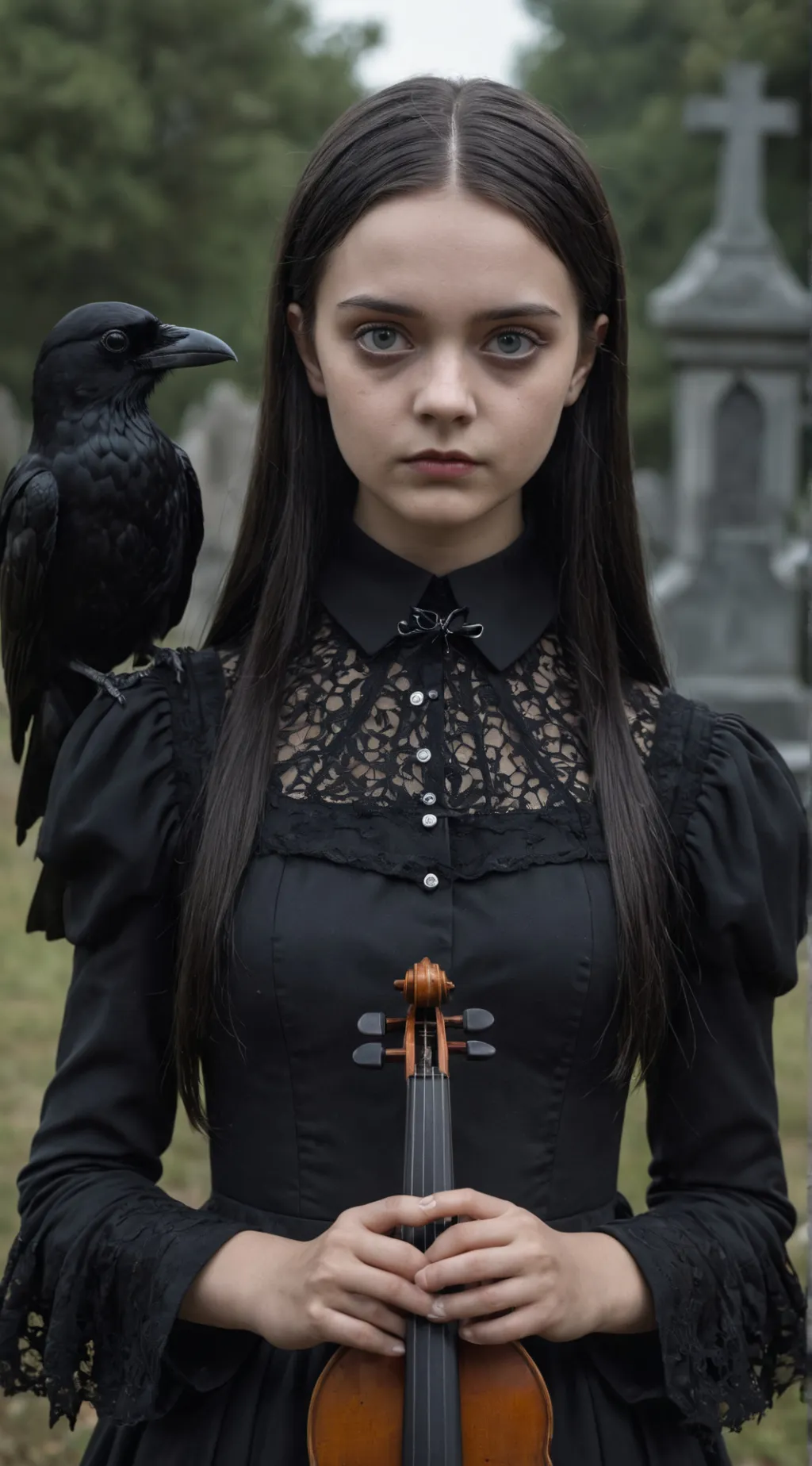 ai character: Wednesday Addams background