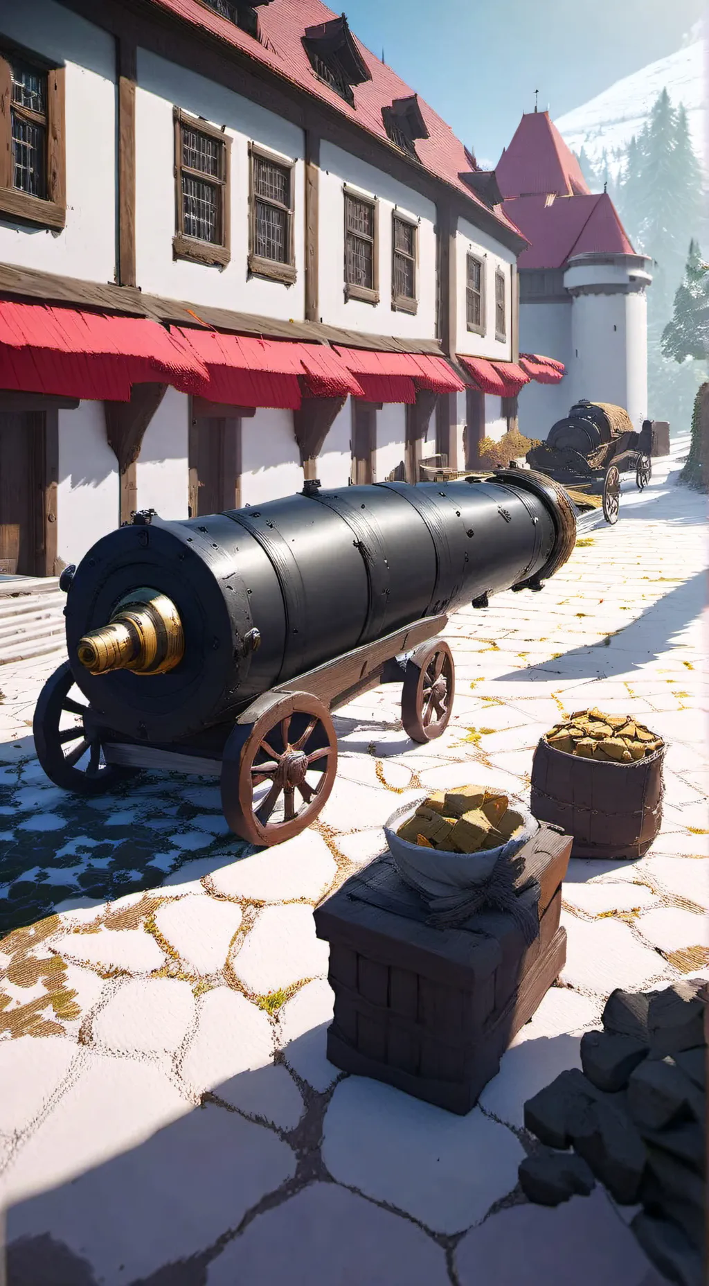 ai character: WW2 cannon background