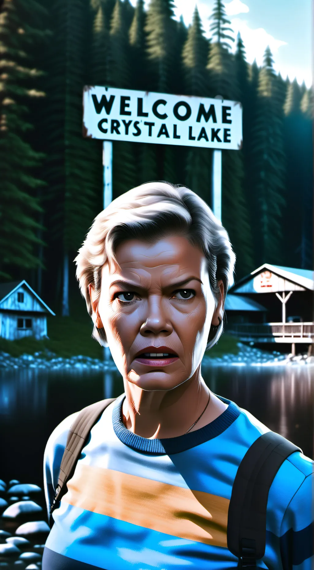 ai character: pamala Voorhees background