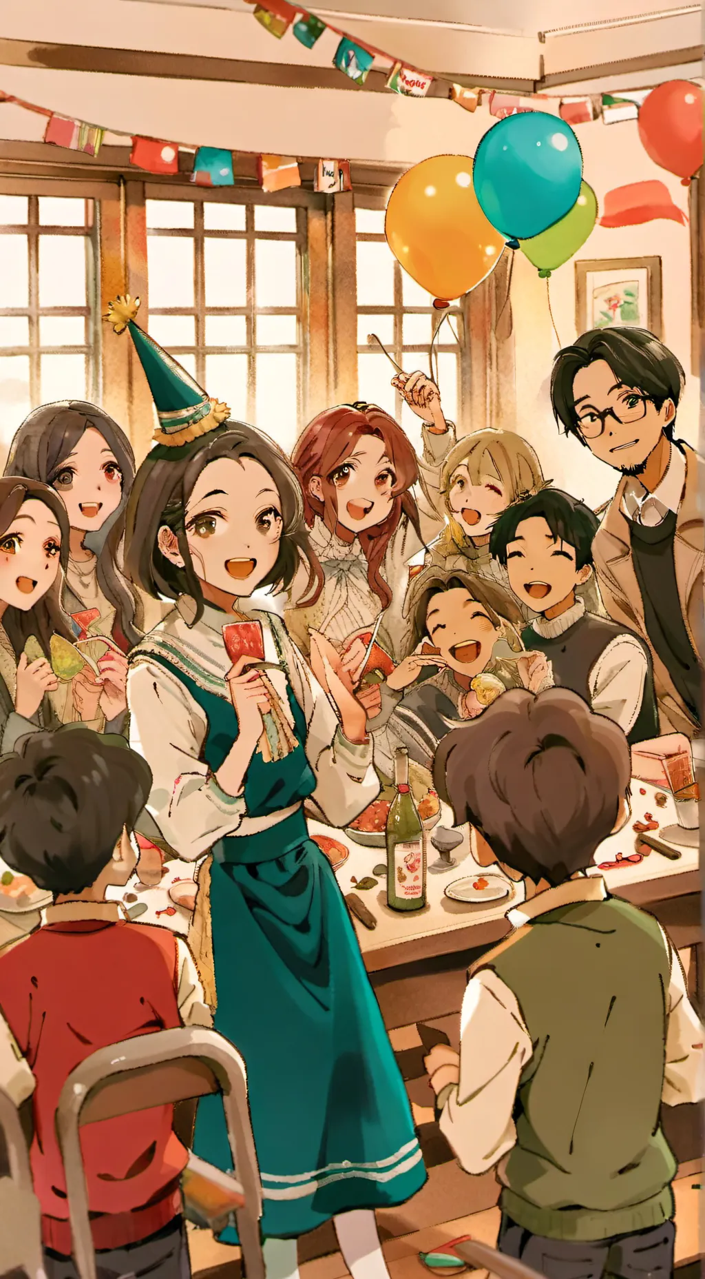 ai character: Mha party  background