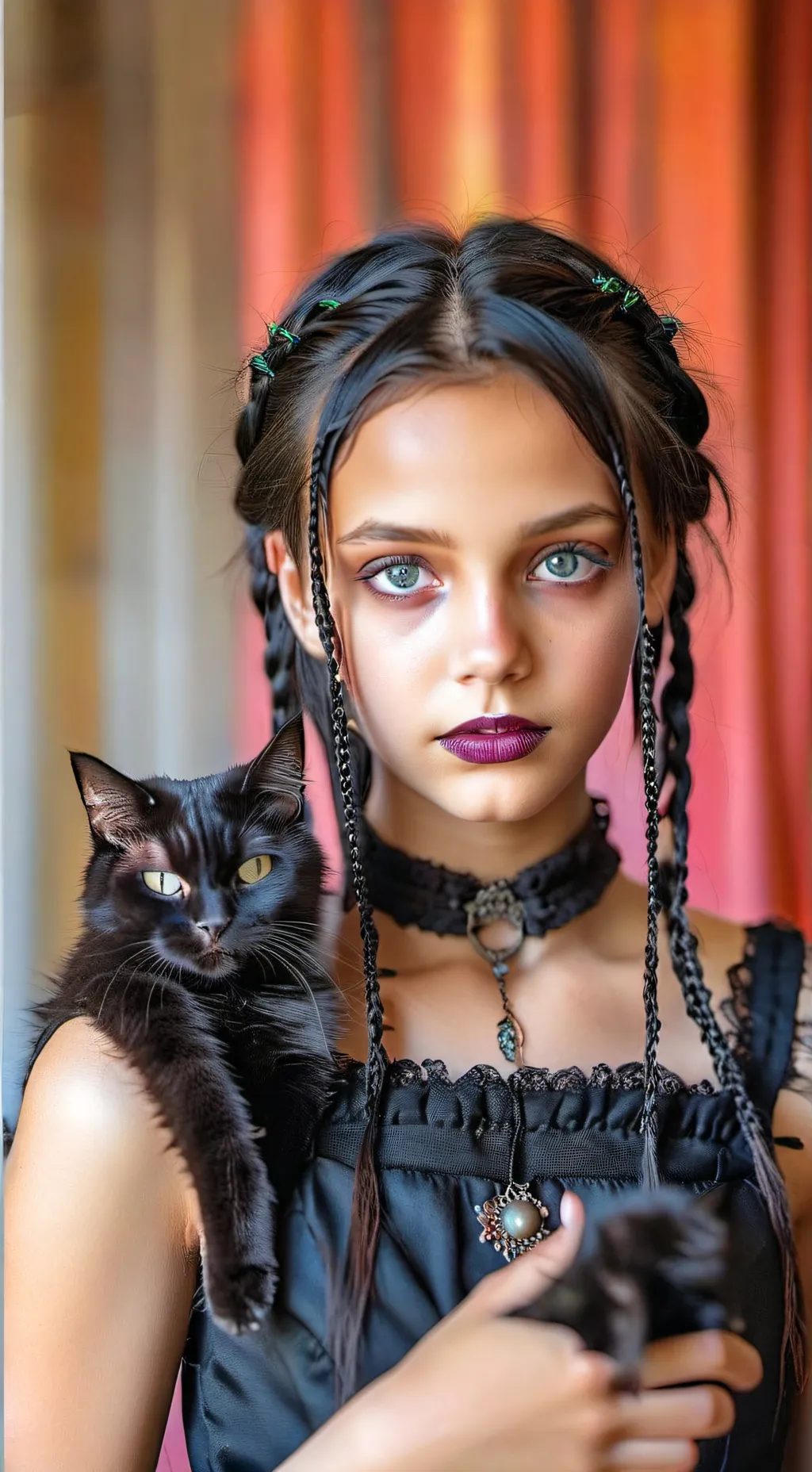 ai character: Wednesday Addams background