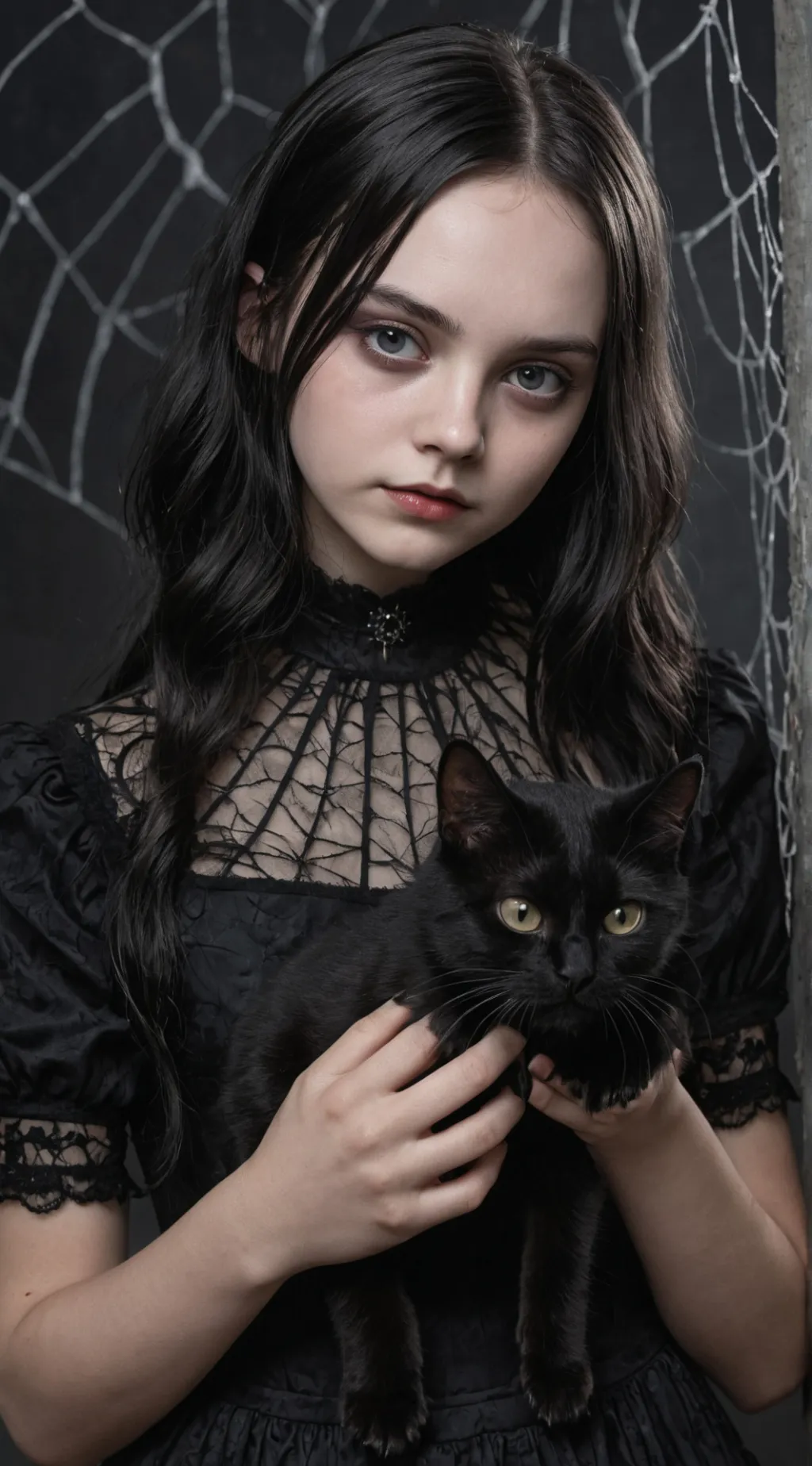 ai character: Wednesday Addams background
