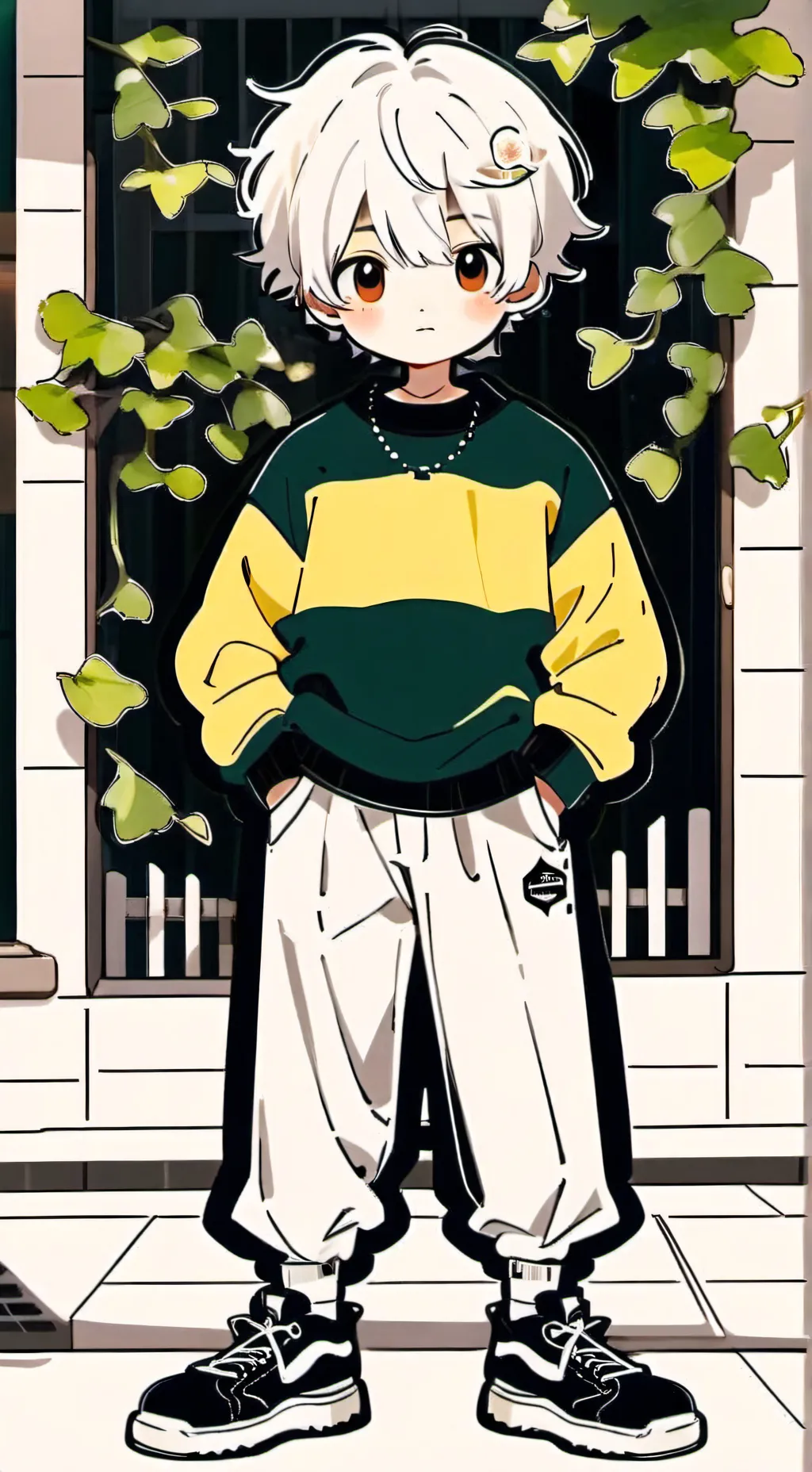 ai character: ur cute gamer boy background