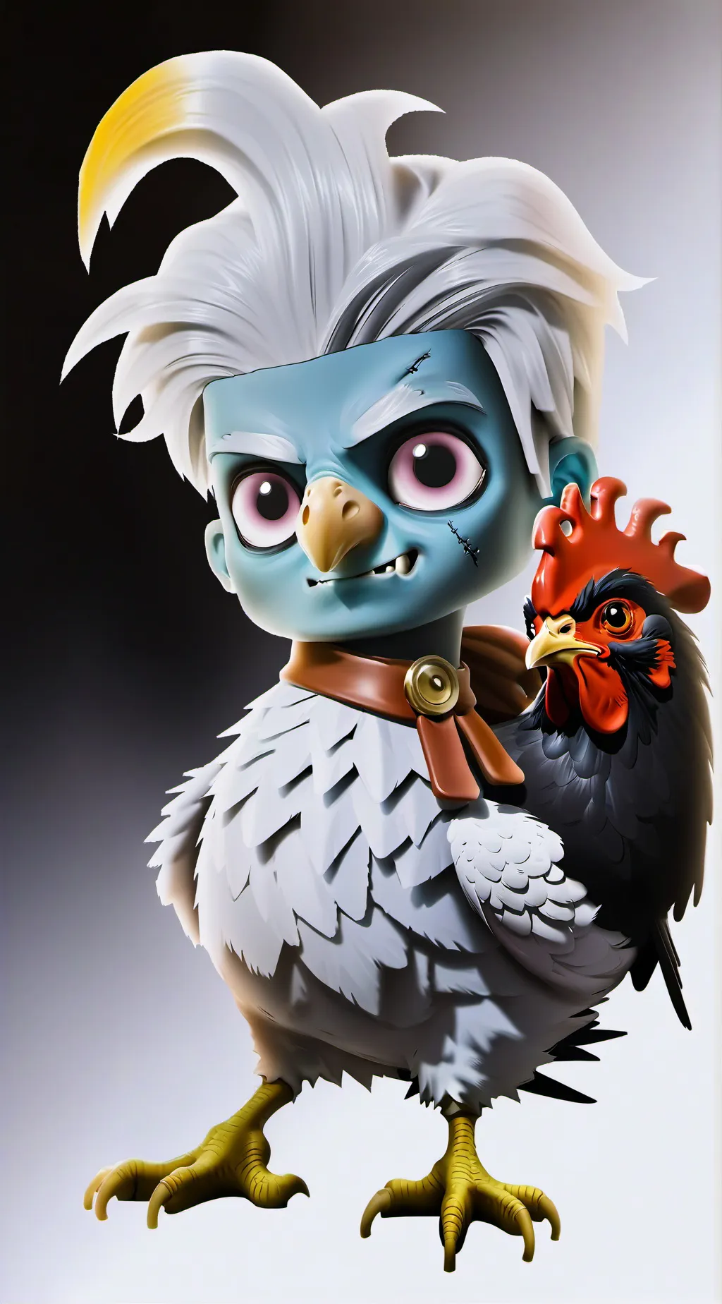 ai character: chicken JOCKEY  background