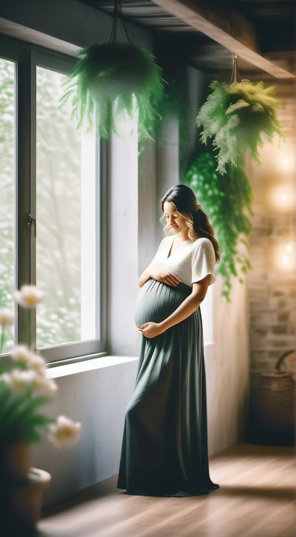 ai character: pregnant background