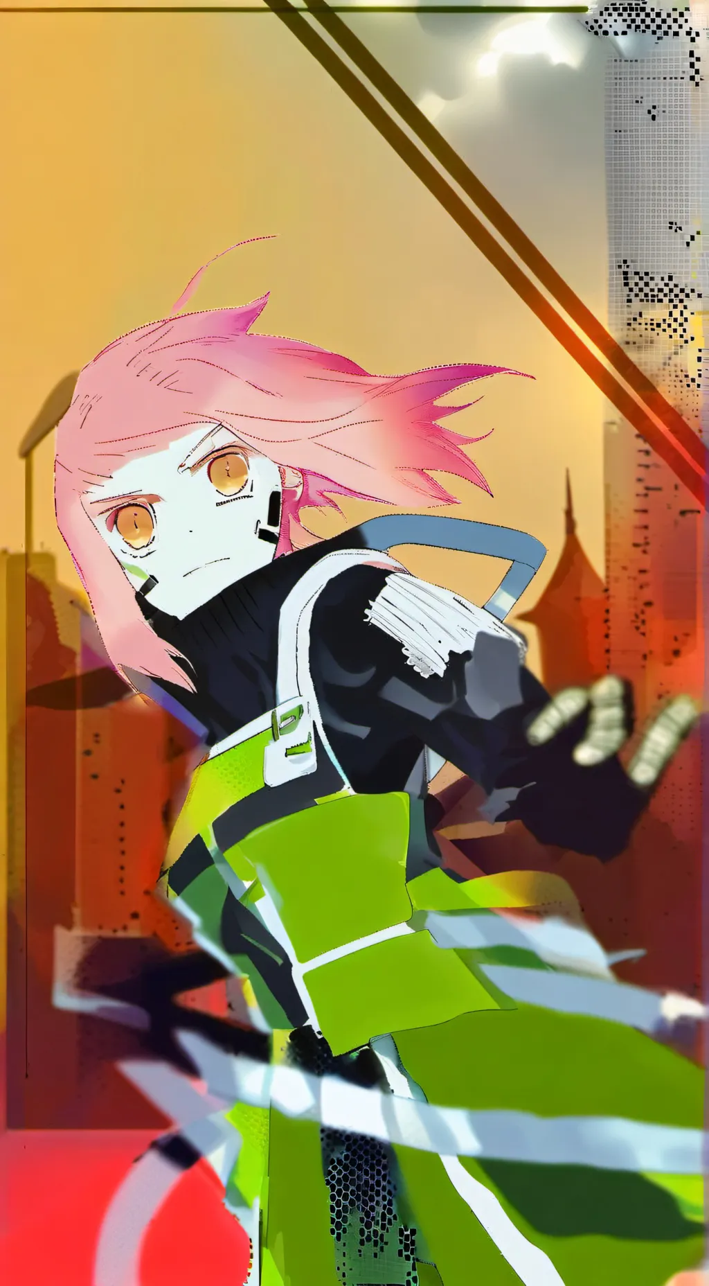 ai character: Violet background