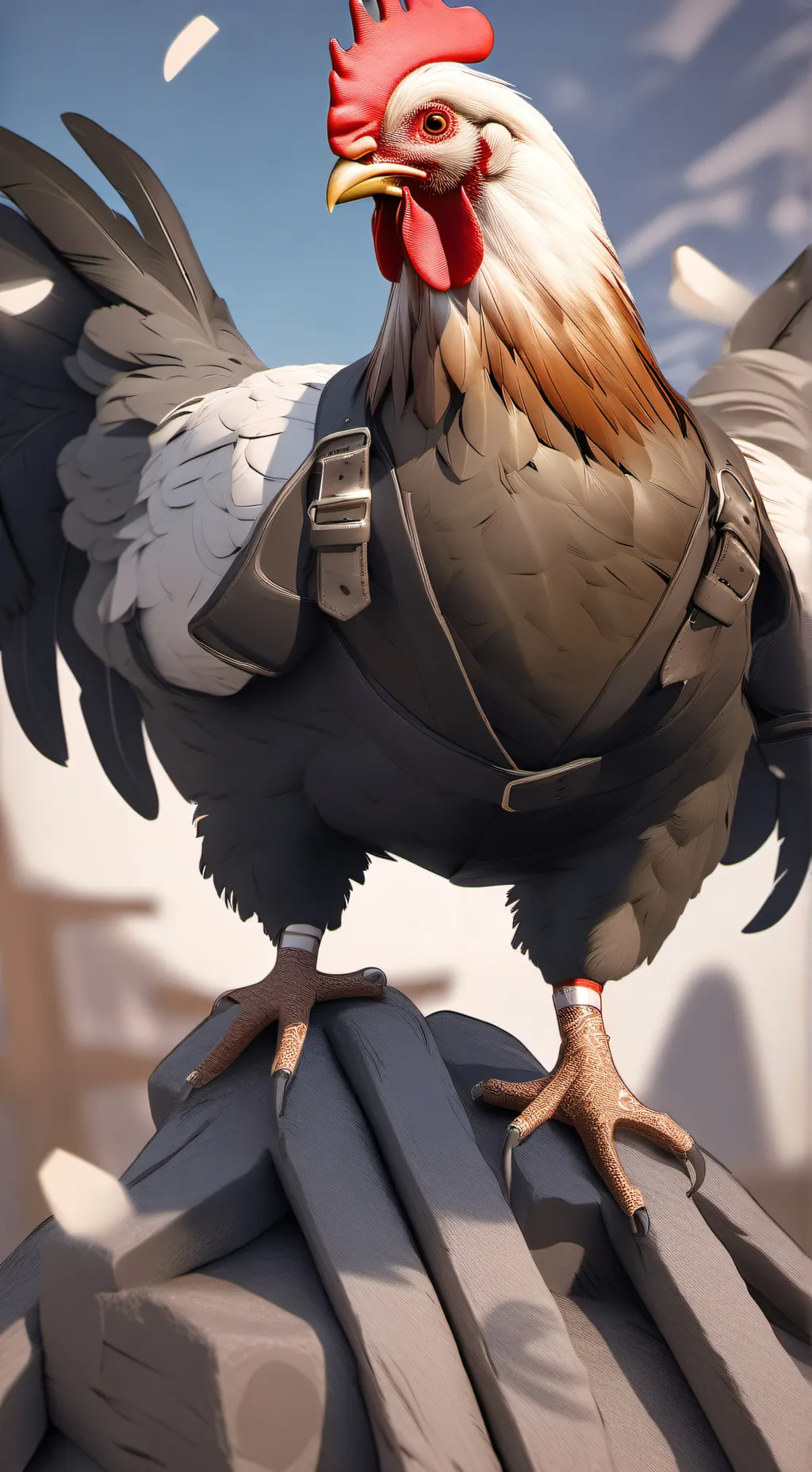 ai character: Chicken jockey background