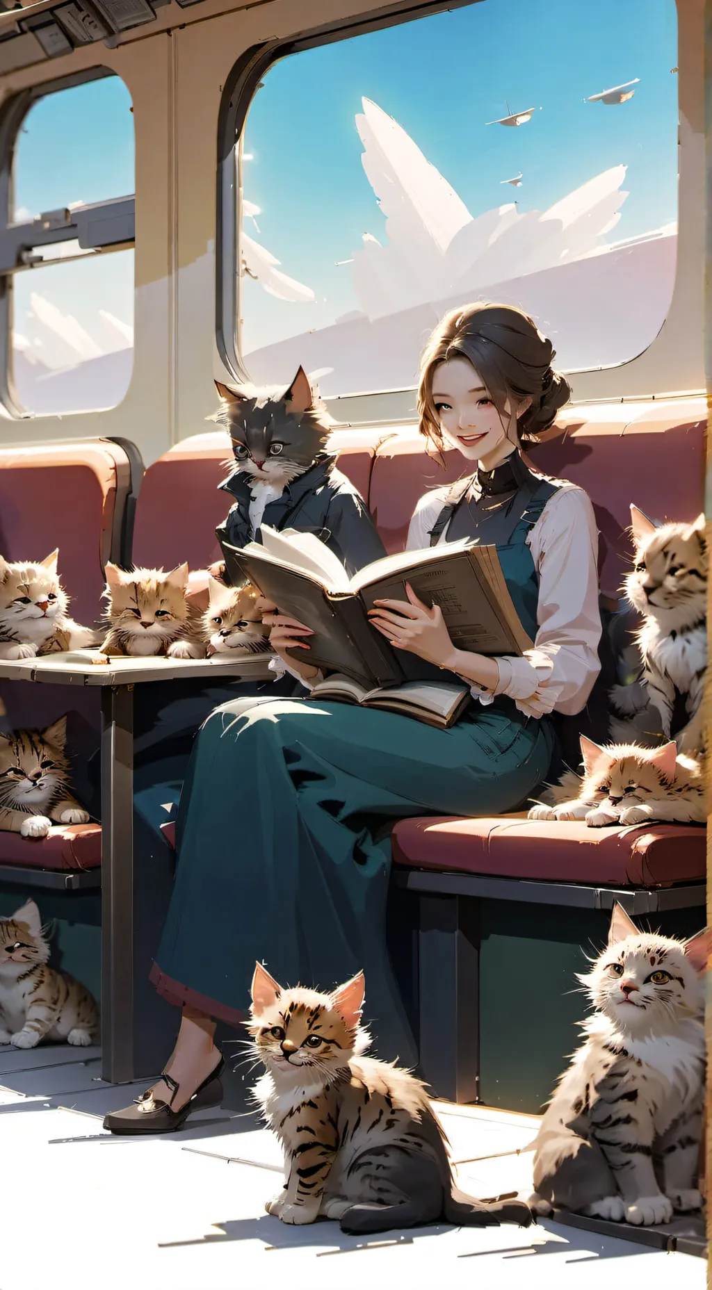 ai character: Mama cat trip 3 background