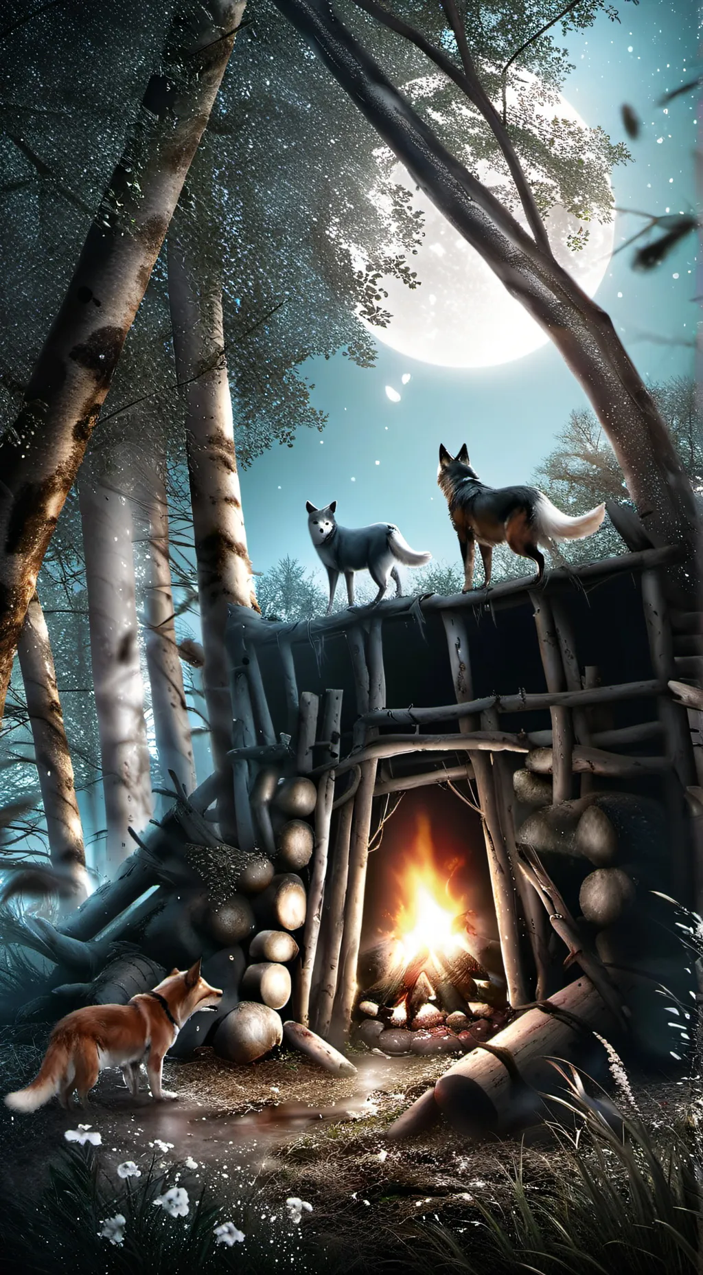 ai character: Nel bosco  background