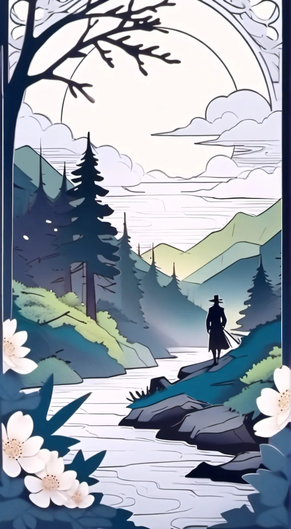 ai character: Darkblue world background