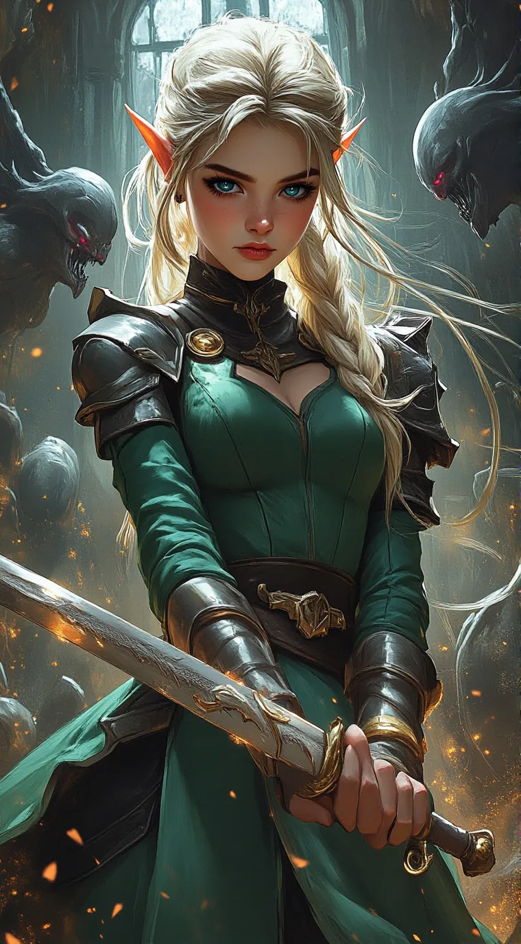 ai character: Knight Hildie 🗡💚 background