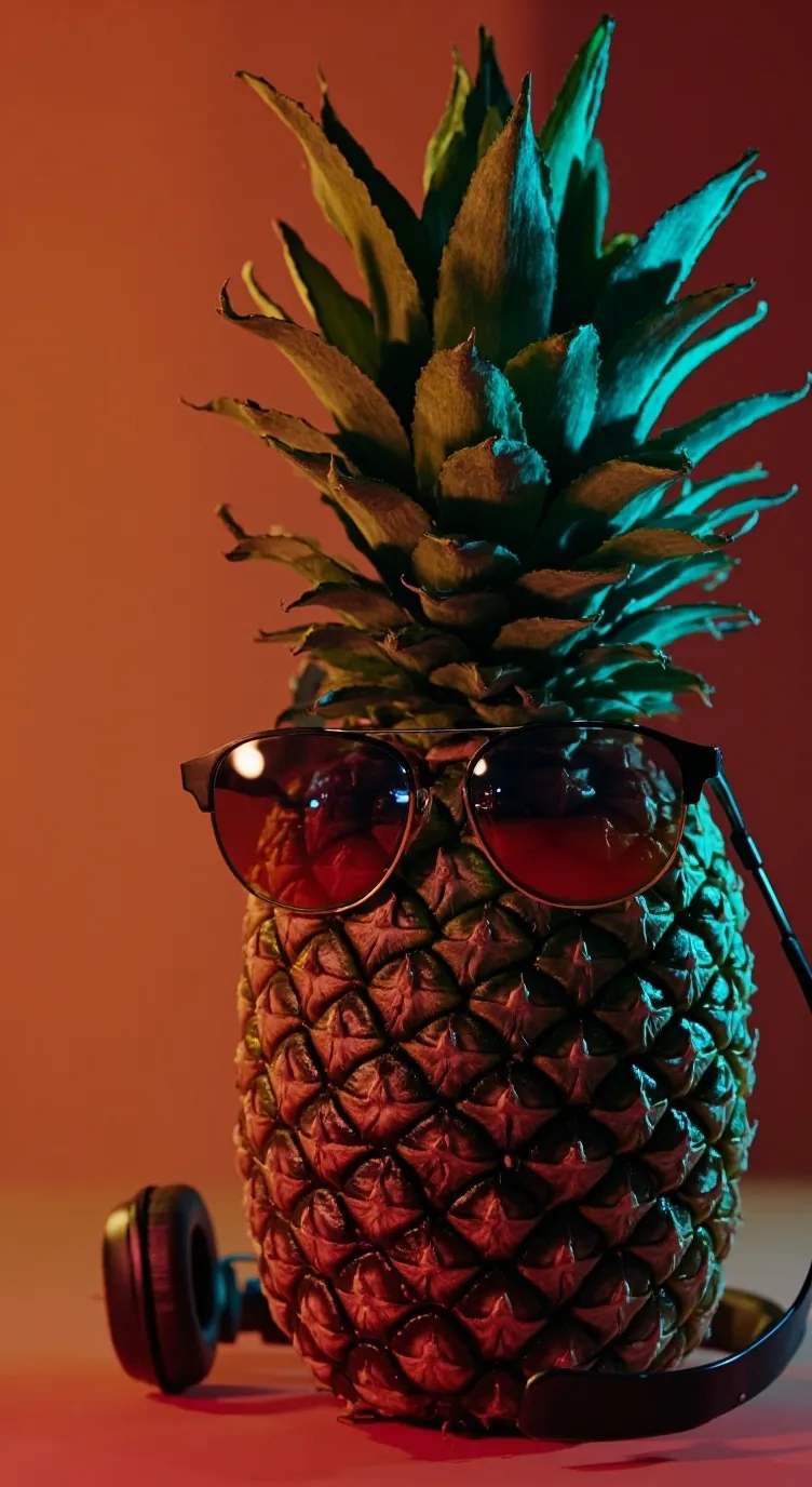 ai character: pineapple background