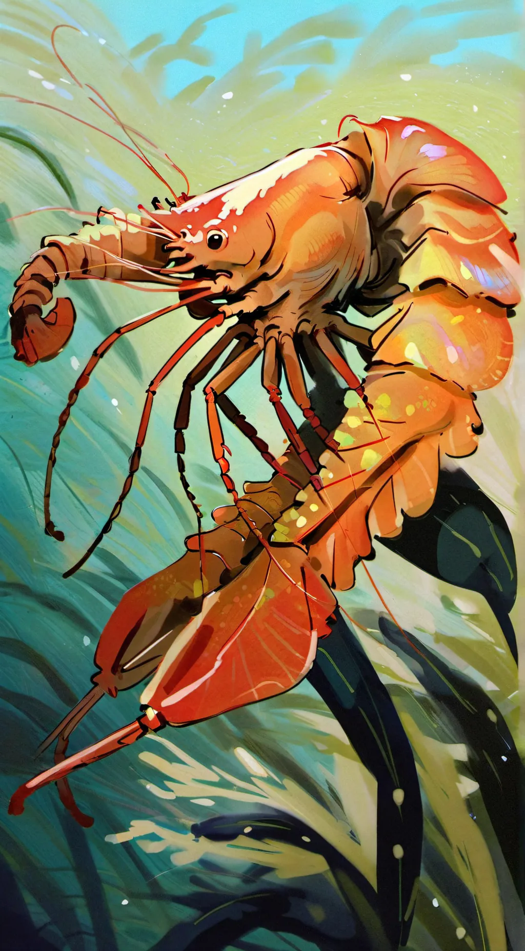 ai character: Shrimpo mad background
