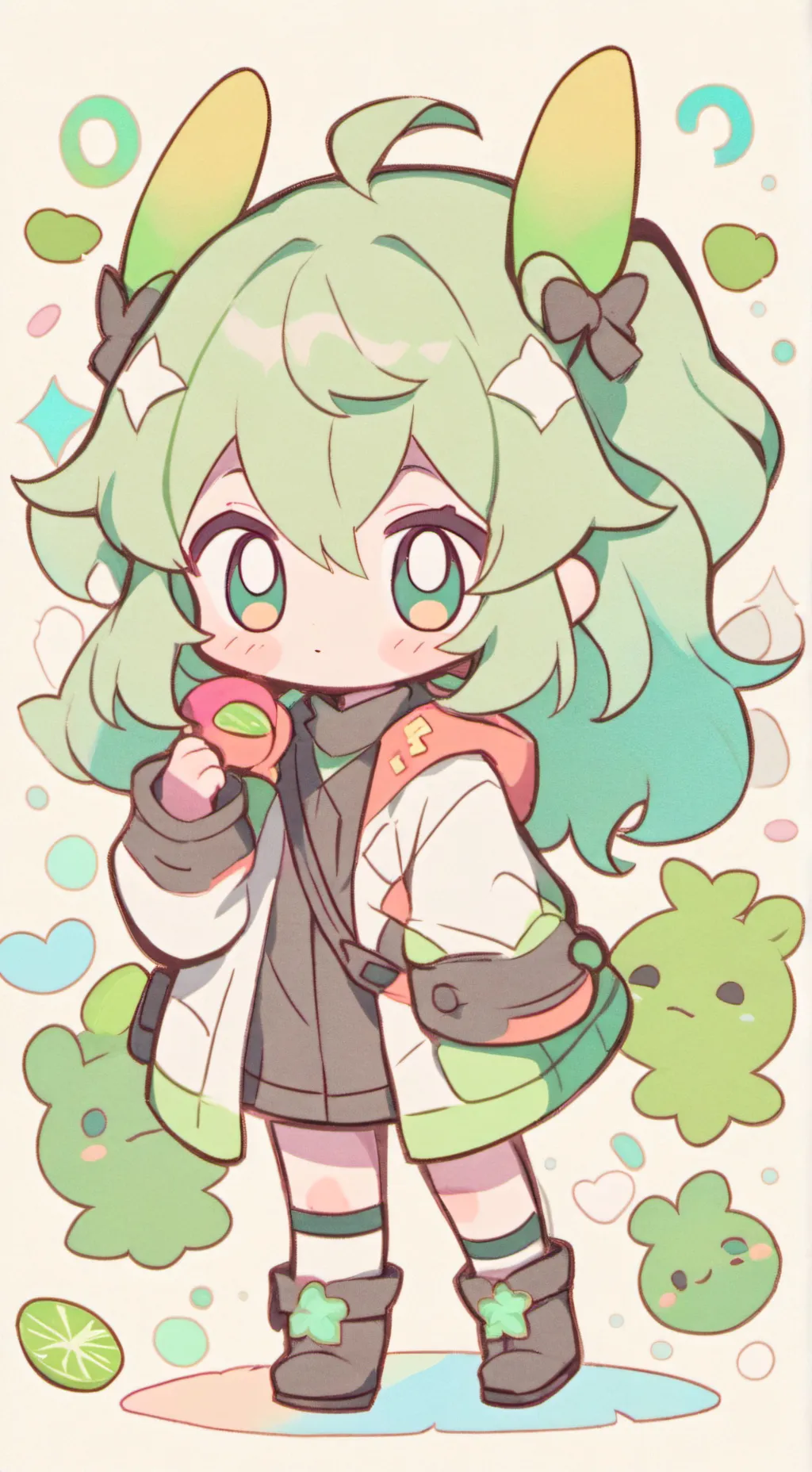 ai character: Gweenie - bunny background