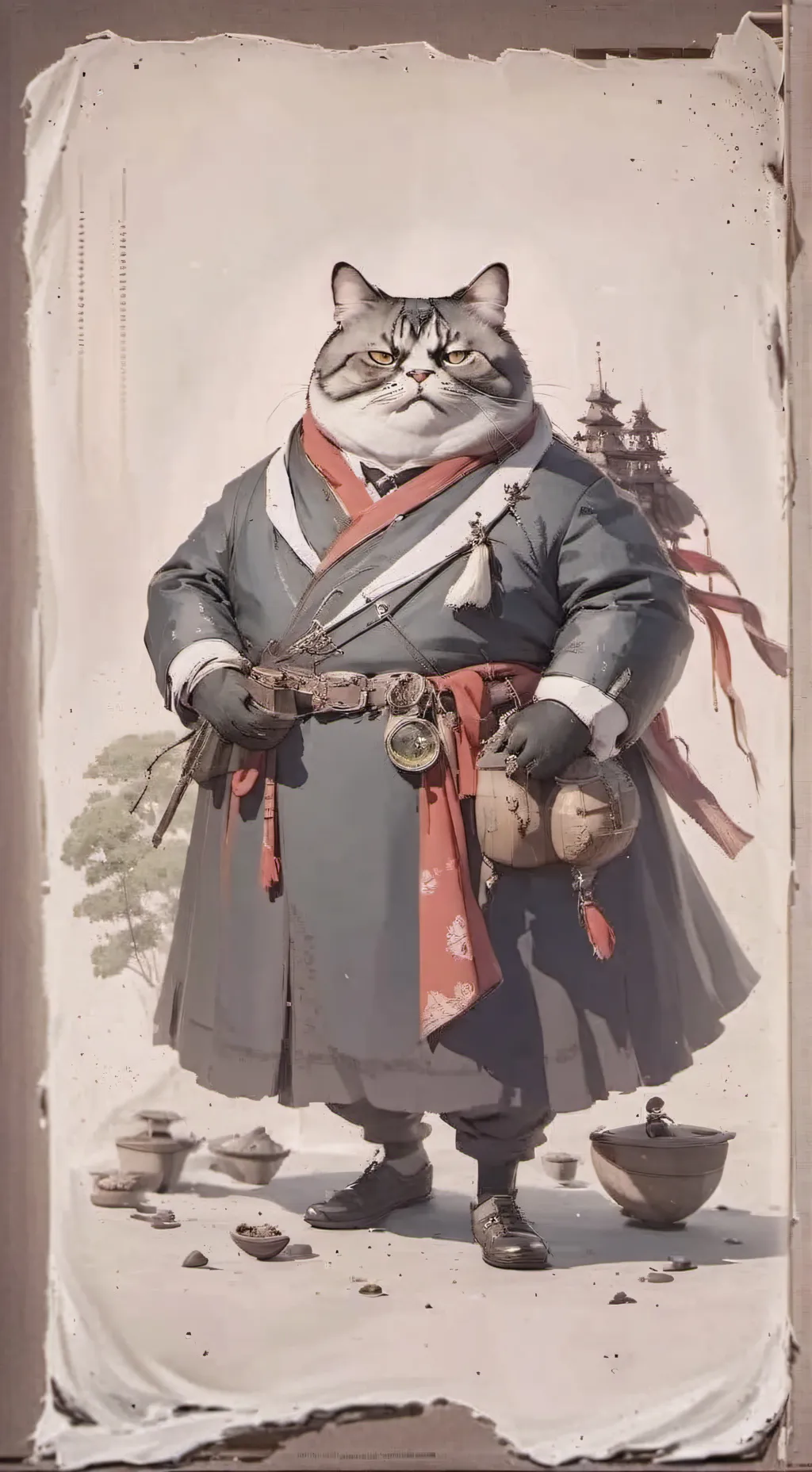 ai character: FAT CAT #3 background