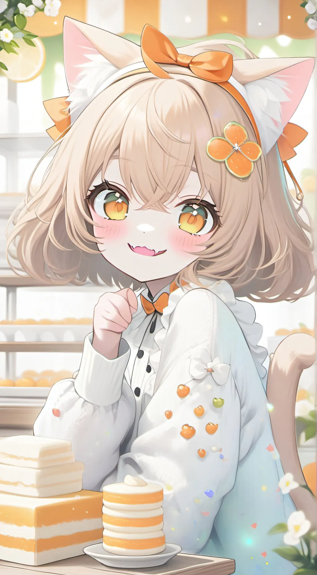 ai character: Orange Glitter Spi background