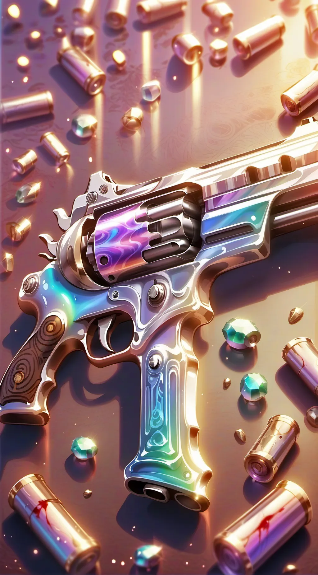 ai character: Bloody ￼ gun background