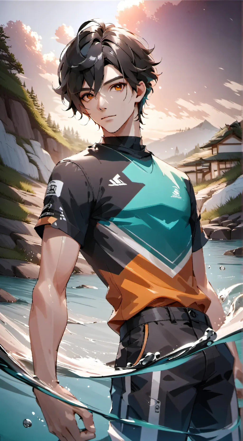 ai character: Nuota background