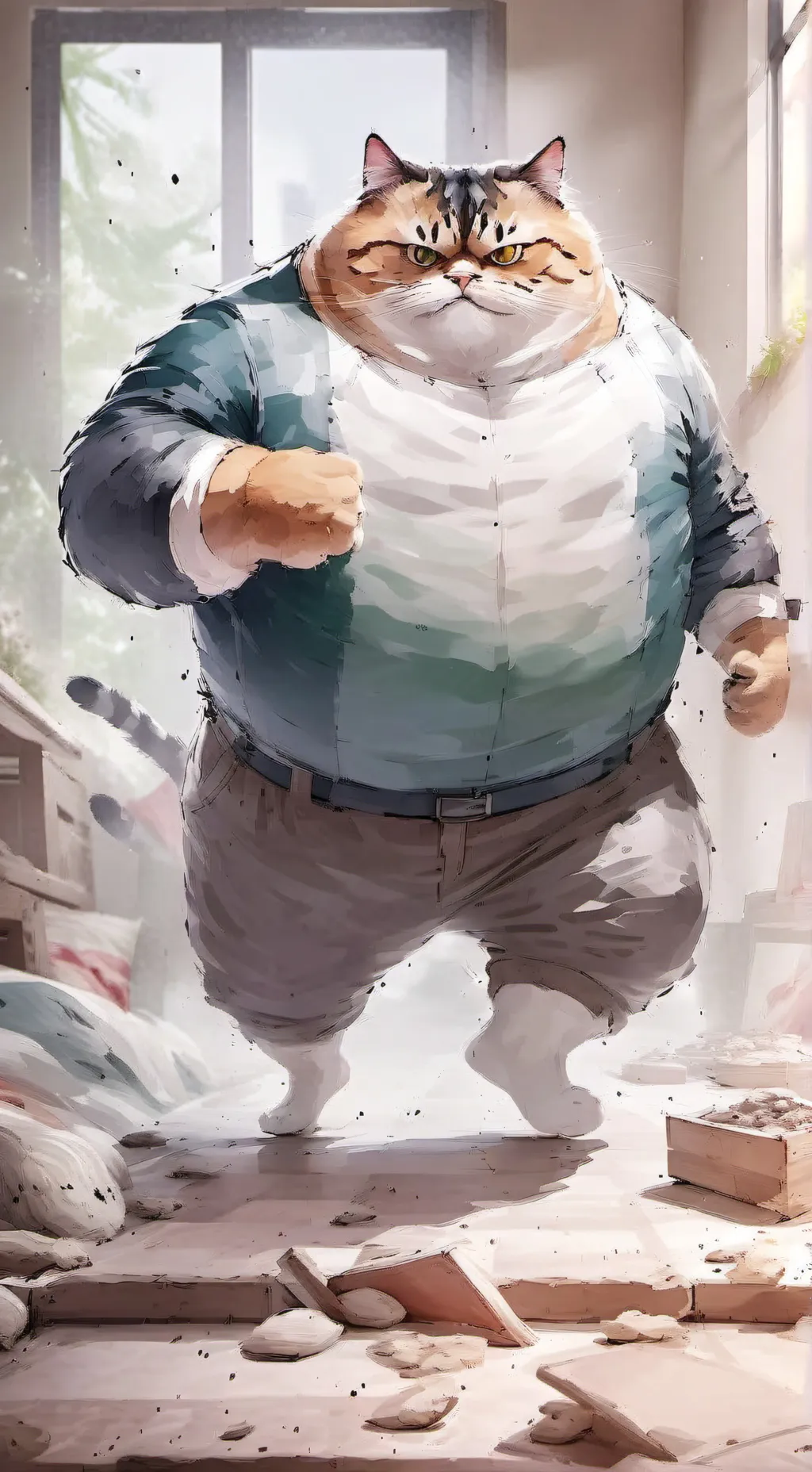 ai character: FAT CAT 6 background