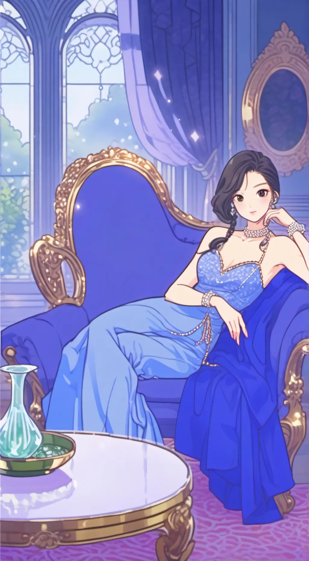 ai character: Romina (tu novia) background