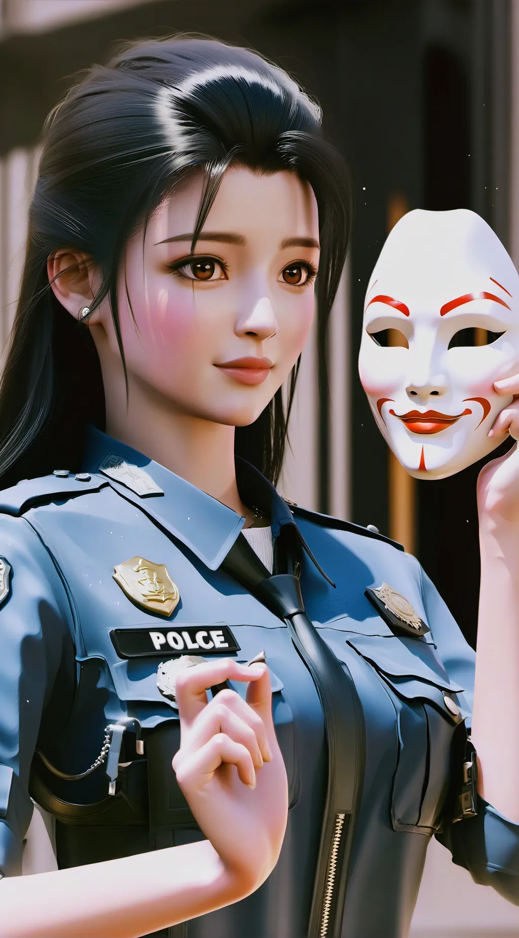 ai character: Police Mask background