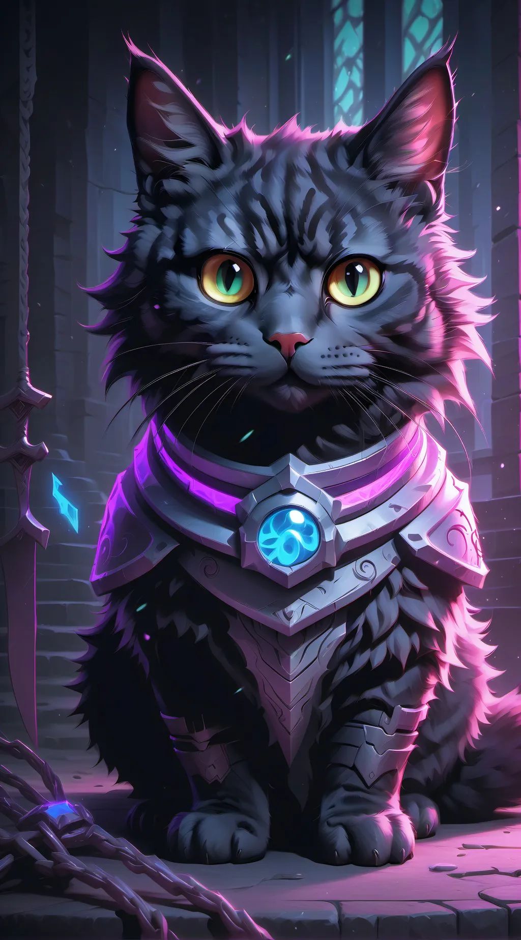 ai character: gato mistico background