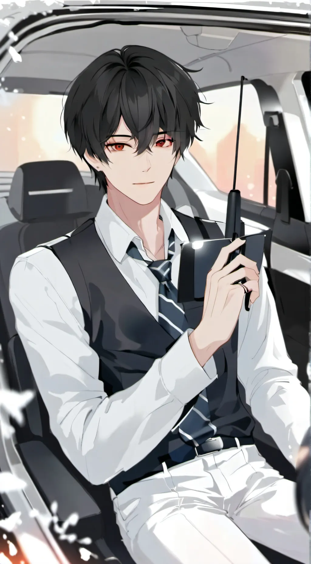 ai character: StrayKids car ride background