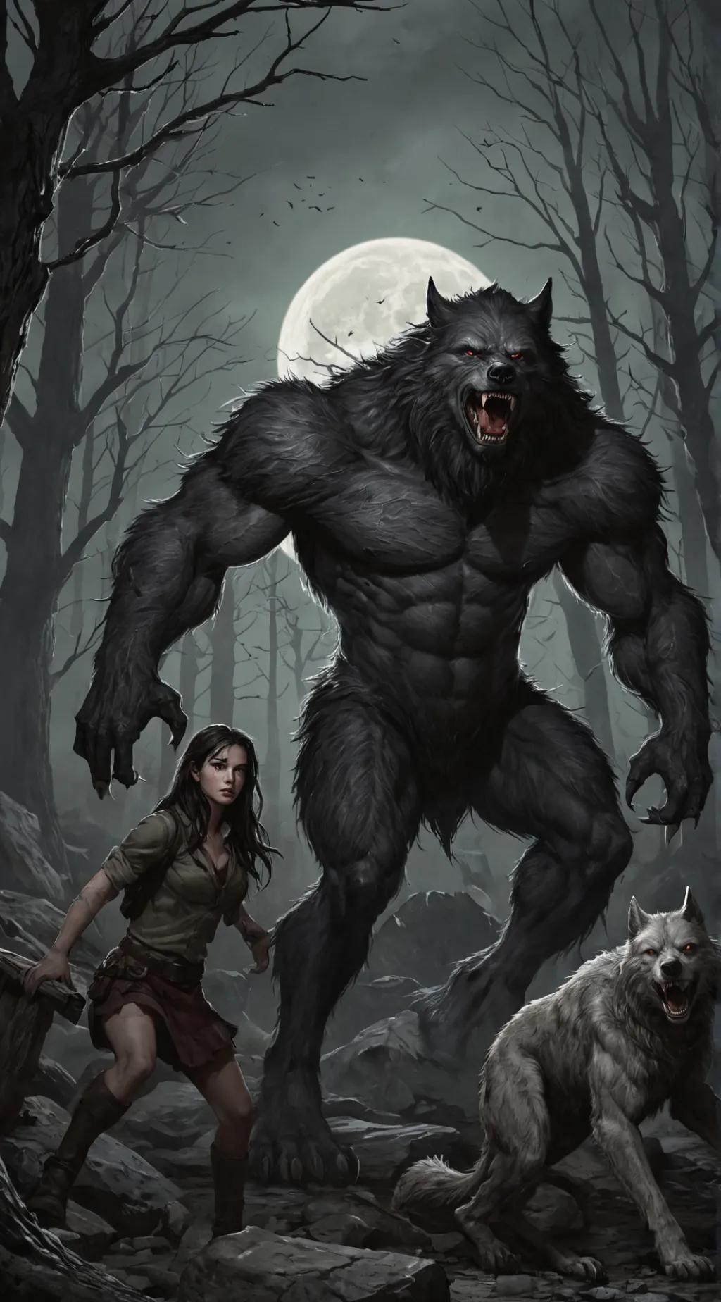 ai character: Wolf and Beatrice  background
