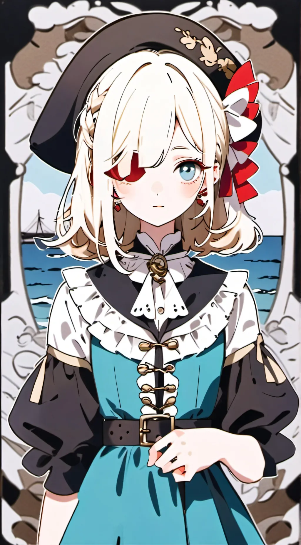 ai character: Mha×beach background