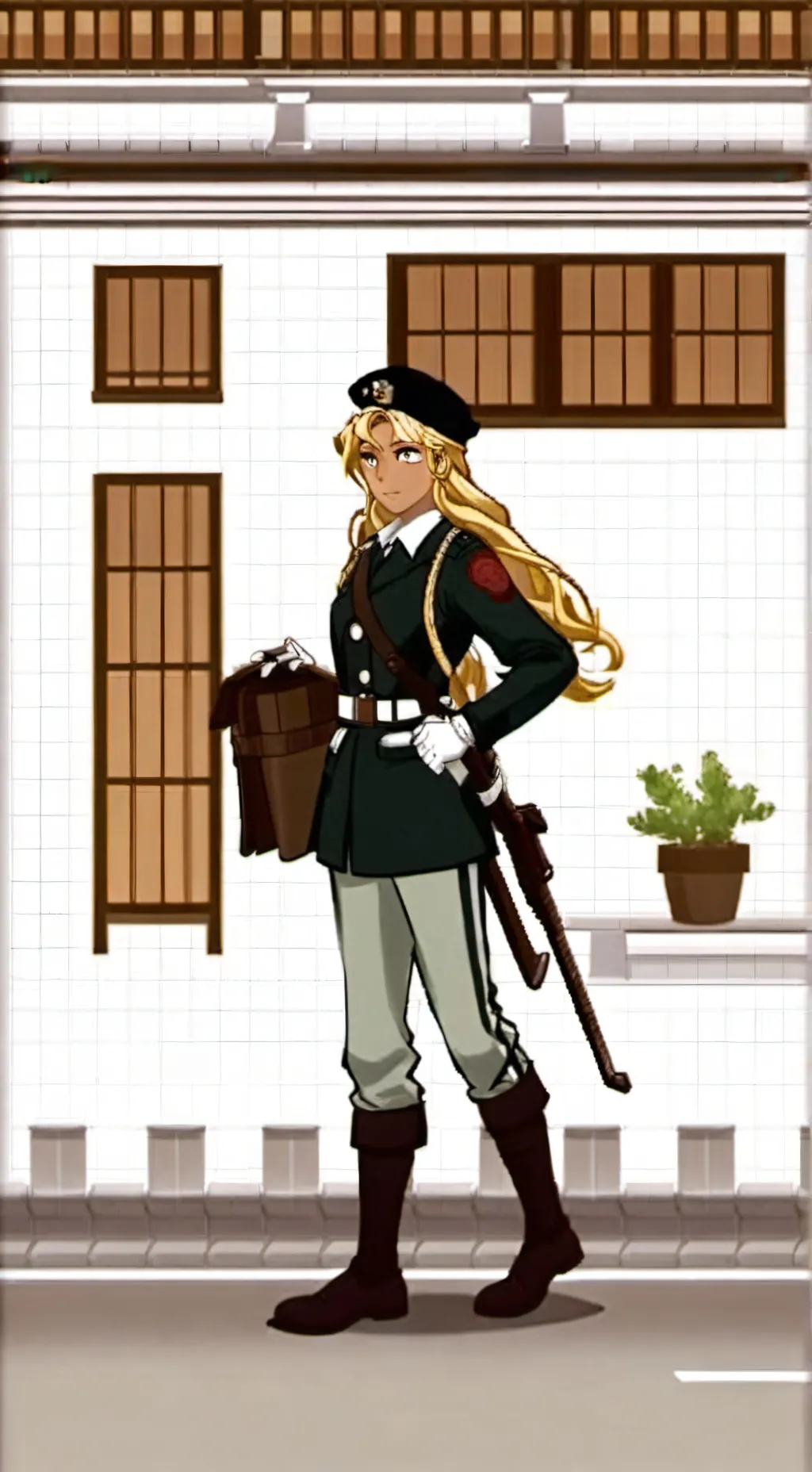 ai character: Eri de Metal Slug background