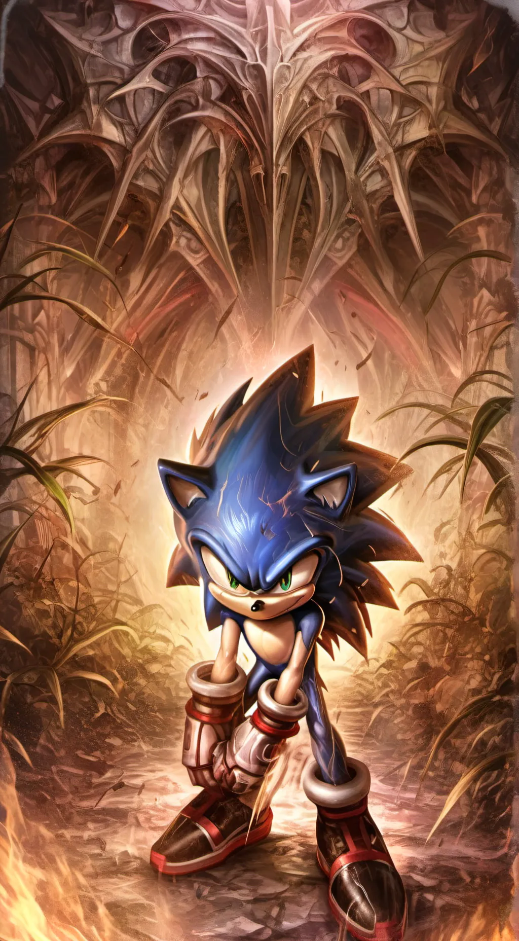 ai character: sonic scared background